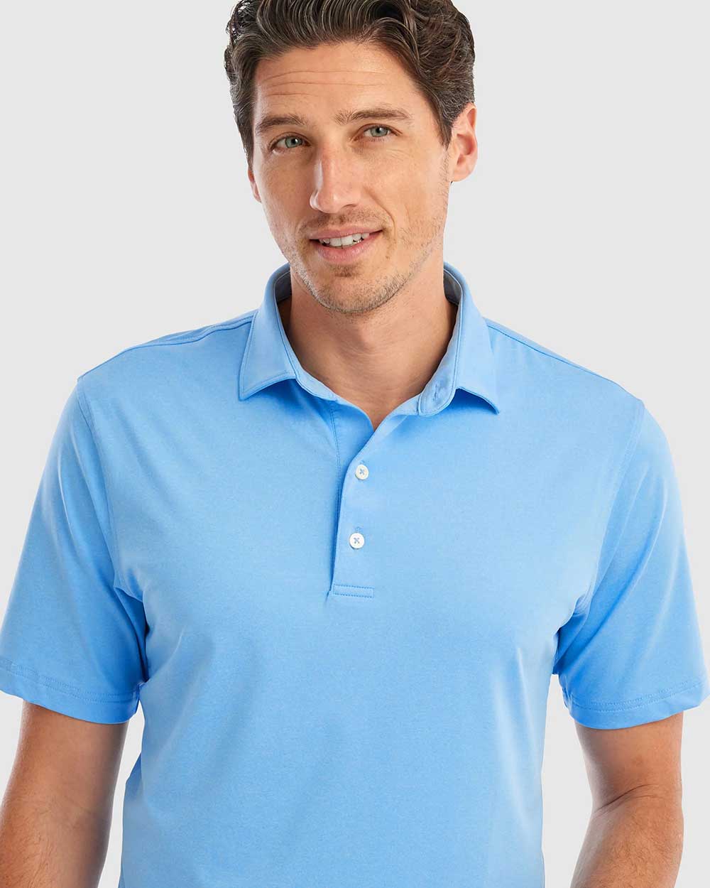 Johnnie O Birdie Prep Performance Polo Shirt for Men - Classic Malibu Blue Golf & Casual Wear - Breathable Moisture-Wicking Fabric for Sports, Office & Outdoor Activities