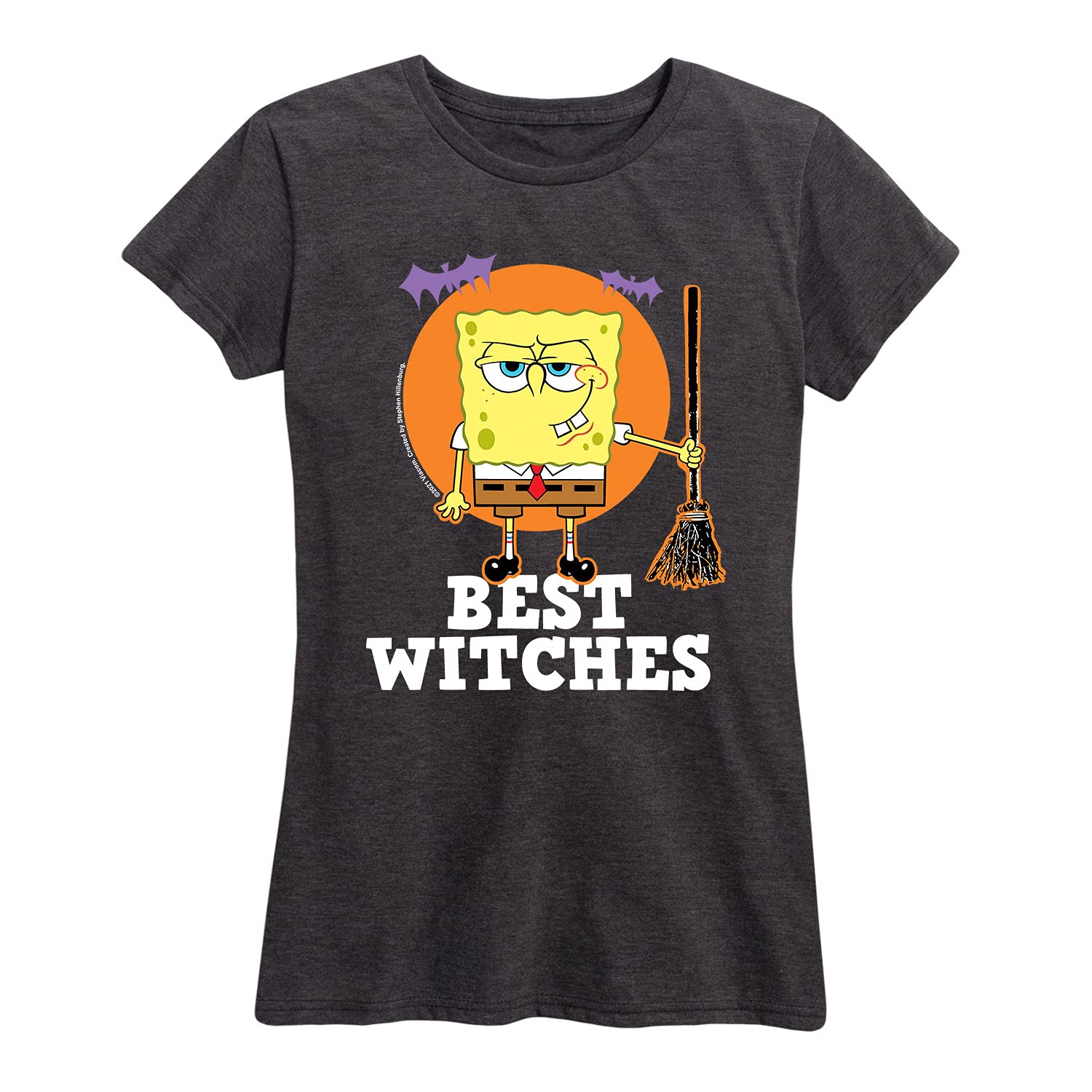 Spongebob Squarepants Best Witches Women's Short Sleeve Graphic T-Shirt | Funny Cartoon Halloween Tee for Women | Casual Wear, Costume Party & Gift Idea