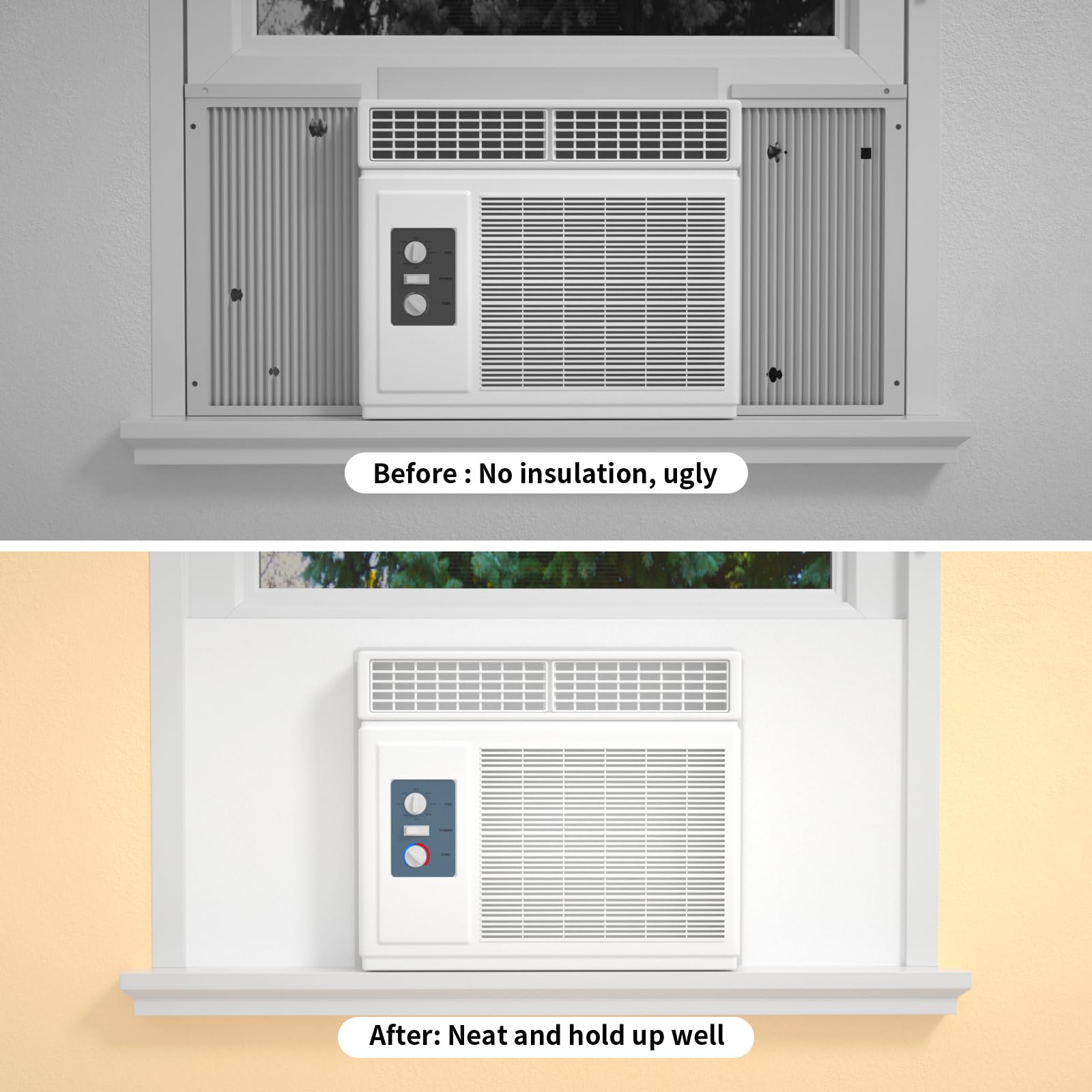 SZZSAF Window Air Conditioner Insulated Panel - Full Surround Insulation Kit for Summer & Winter, Foam Weather Stripping Seal to Block Drafts & Improve Energy Efficiency - Perfect for Home, Office & RV Use