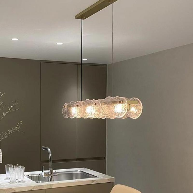 Exquisite Water Ripple Glass Art Chandelier - Unique Handcrafted Ceiling Light for Living Room, Dining Room & Bedroom Decor