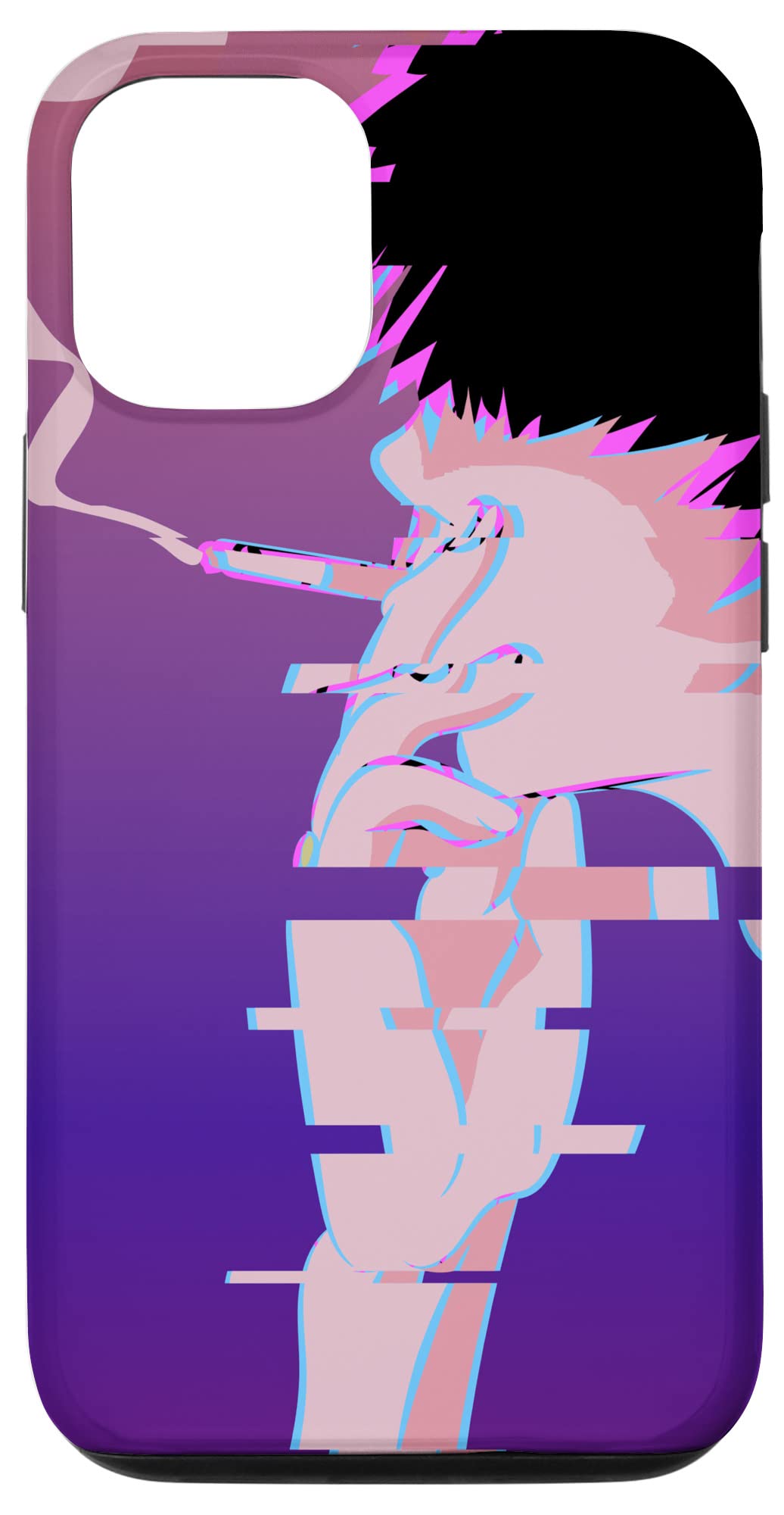 iPhone 12/12 Pro Anime Aesthetic Case - Japanese Vaporwave Smoking Sad Boy Design | Trendy Protective Cover for Gaming, Tech Enthusiasts & Anime Fans