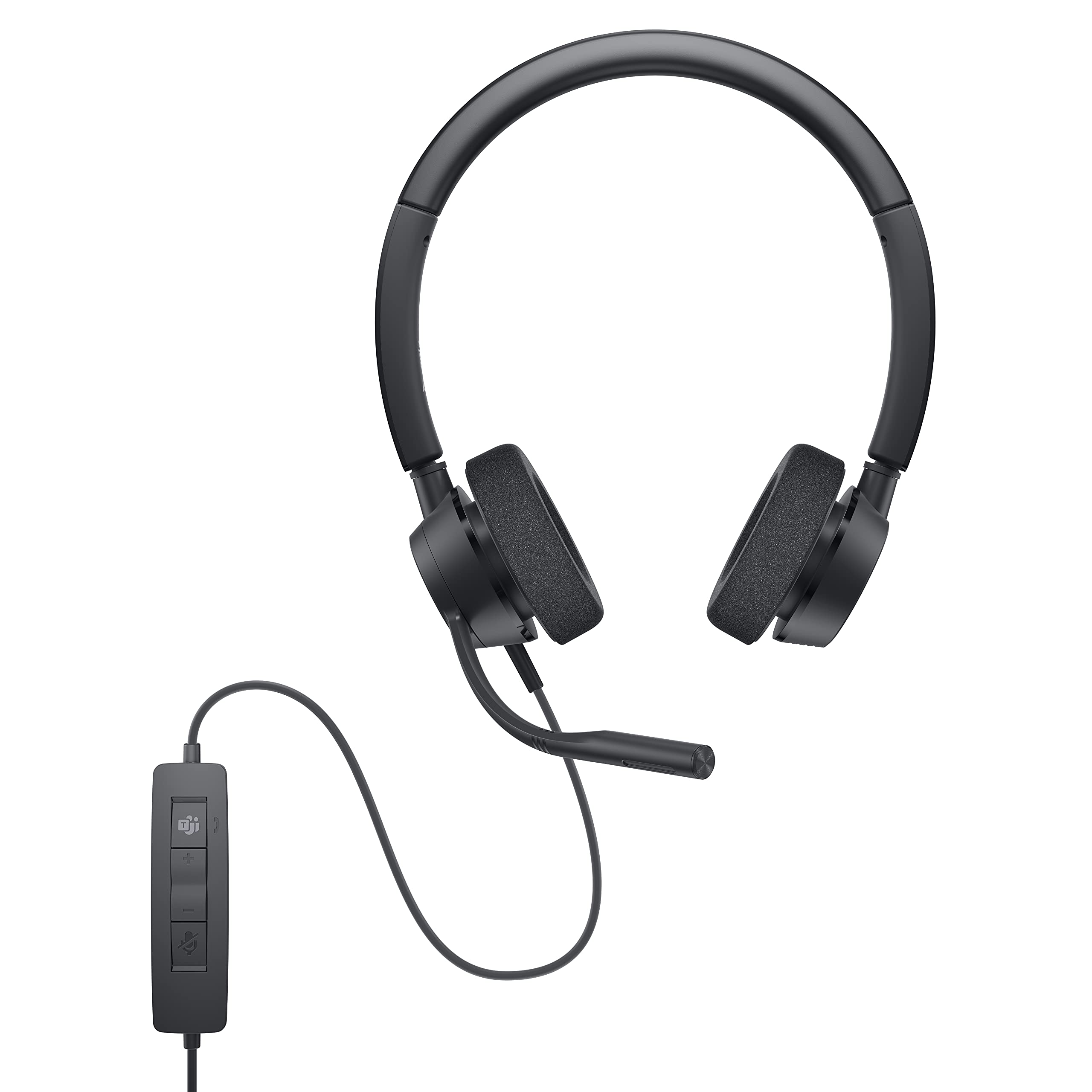 Refurbished Dell WH3022 Pro Stereo Headset - Noise Cancelling Wired Headphones with Mic for Office, Gaming & Call Centers - Compatible with PC, Laptop & Phone