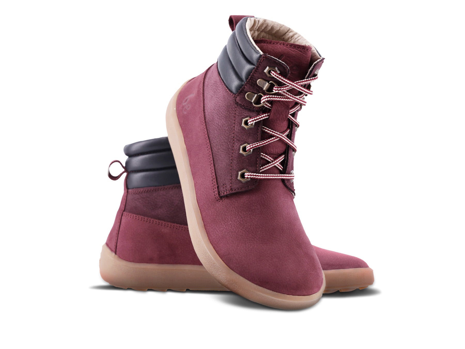 Barefoot Boots for Women - Be Lenka Nevada Neo Burgundy Minimalist Shoes | Comfortable & Lightweight for Walking, Hiking & Everyday Wear
