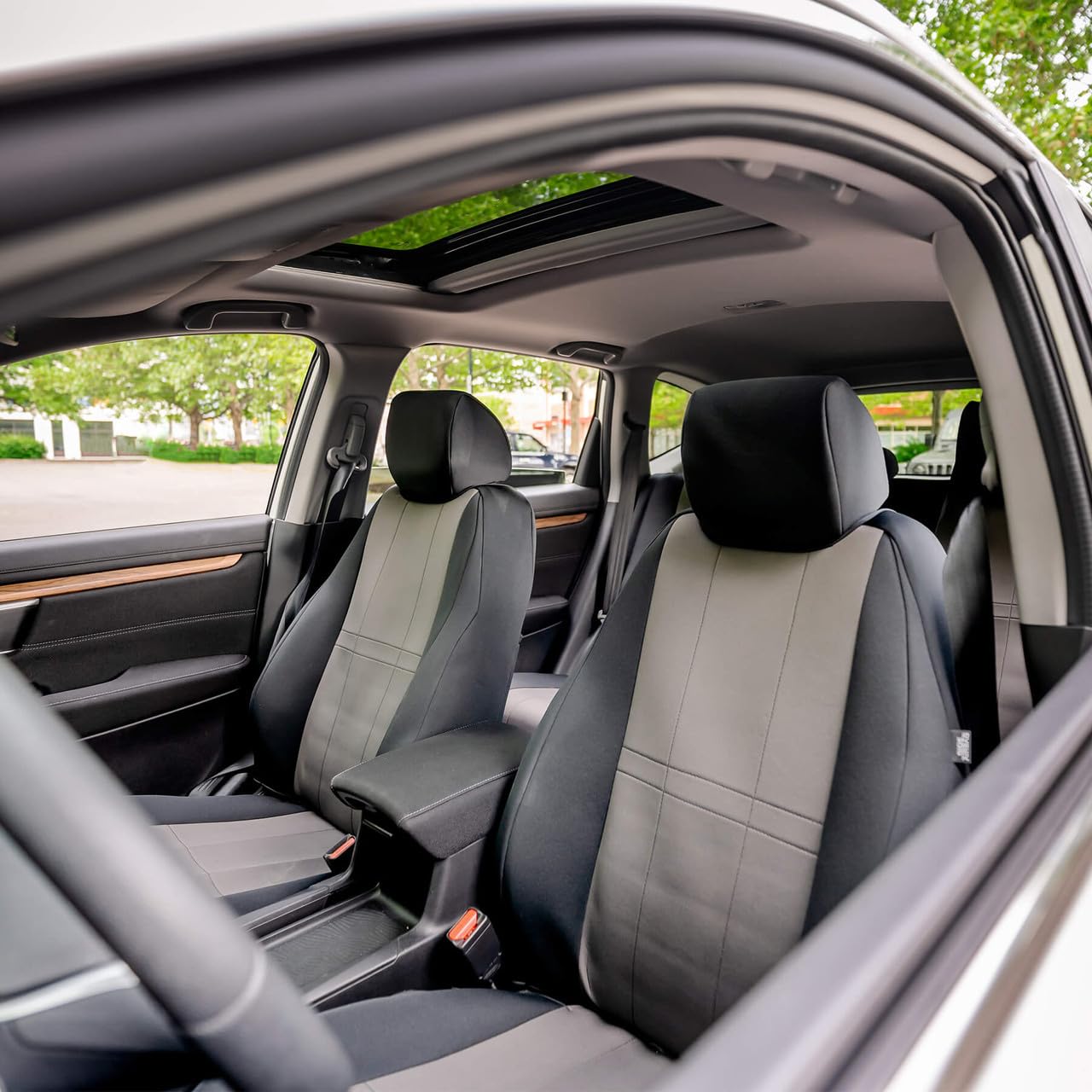 Custom Neoprene Seat Covers for GMC Sierra 1500 (2019) - Black 40/20/40 Bench with Console Opening | Durable, Water-Resistant & Perfect for Work Trucks, Off-Roading & Daily Commutes