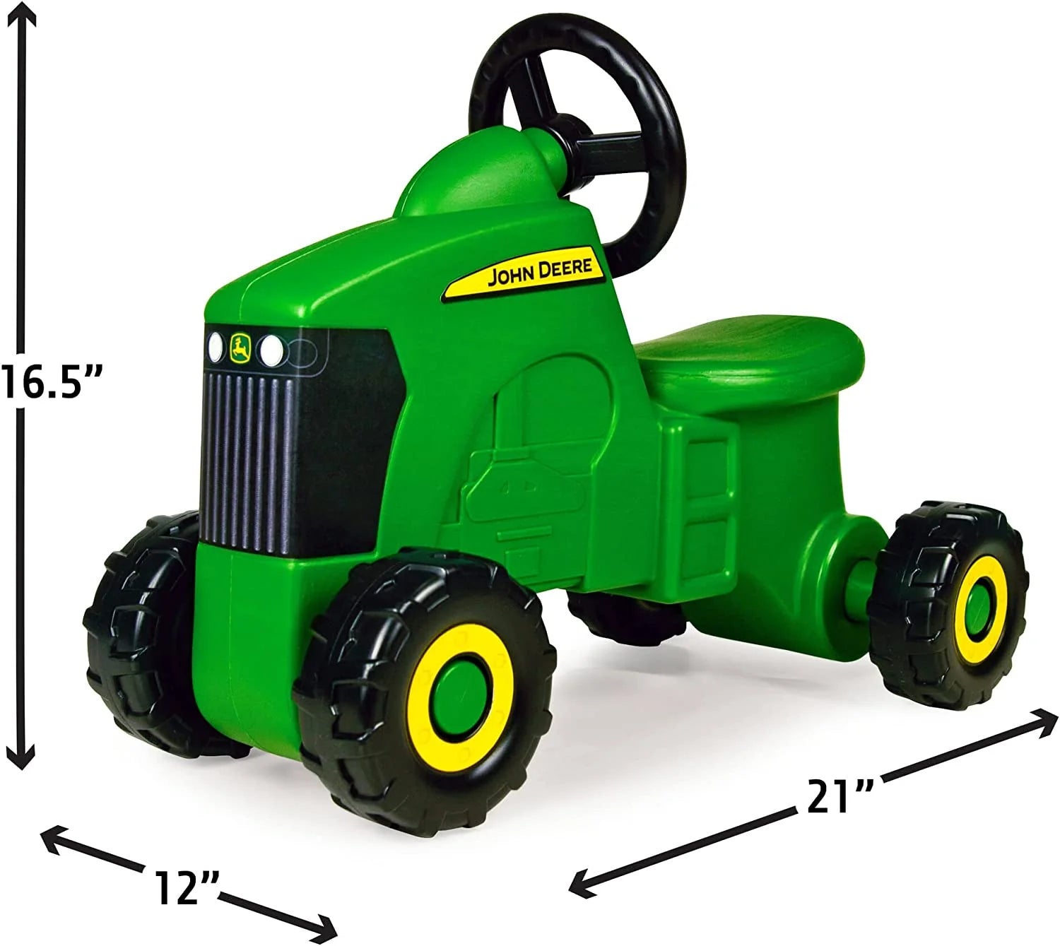 John Deere Sit N Scoot Tractor Ride On Toy for Kids - Battery-Powered Pretend Play Vehicle with Realistic Sounds & Lights - Perfect for Outdoor Play, Birthday Gifts & Toddler Pretend Farming Fun