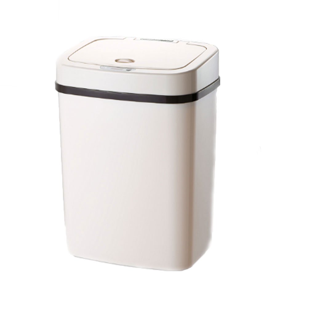Automatic Induction Trash Can 12L - Smart Sensor Kitchen Garbage Bin with Lid, American Style Household Trash Bin for Living Room, Bedroom, Office - White (Ideal for Waste Disposal & Home Organization)