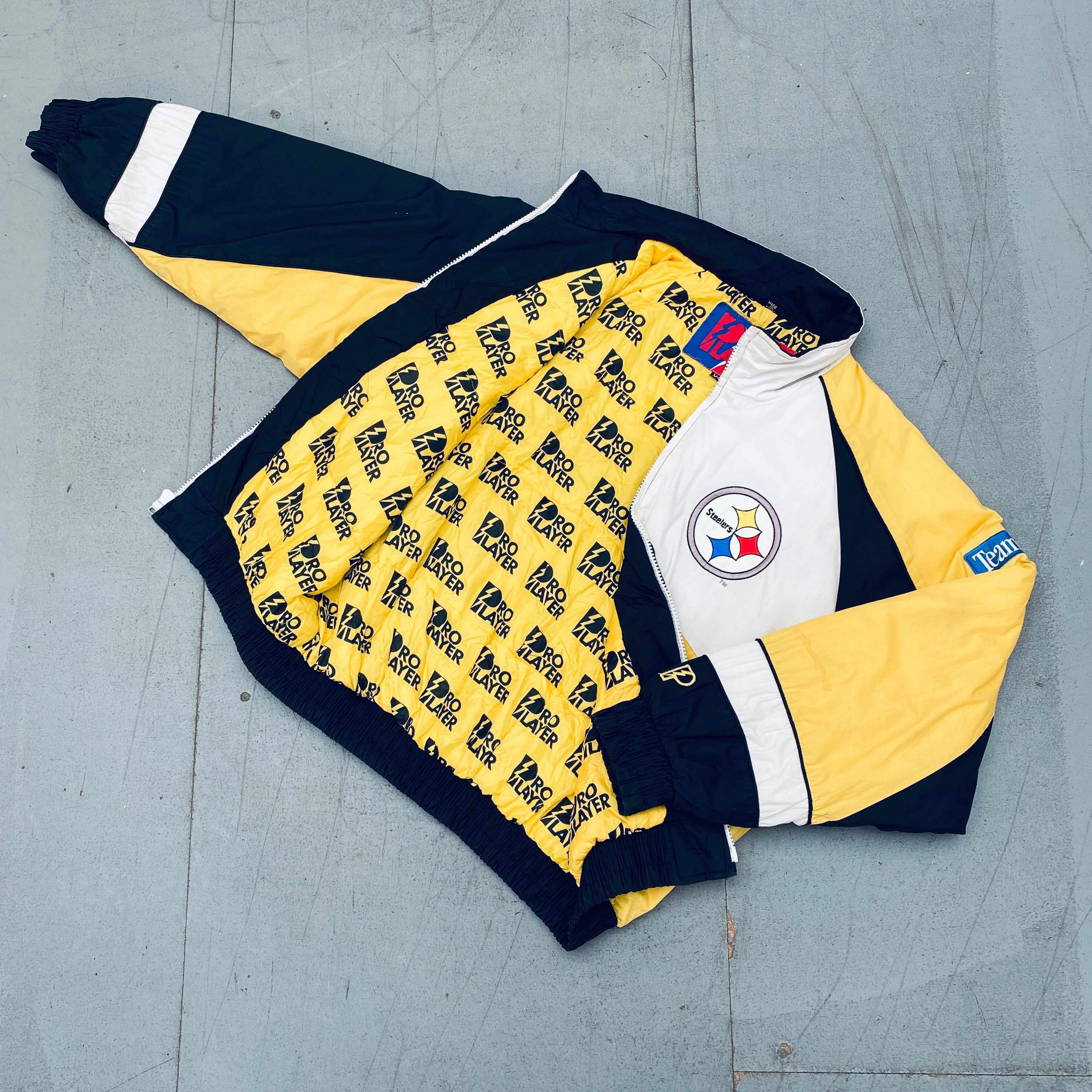 Pittsburgh Steelers 1990s Pro Player Full-Zip Jacket XL - Vintage NFL Football Fan Gear for Game Day & Casual Wear