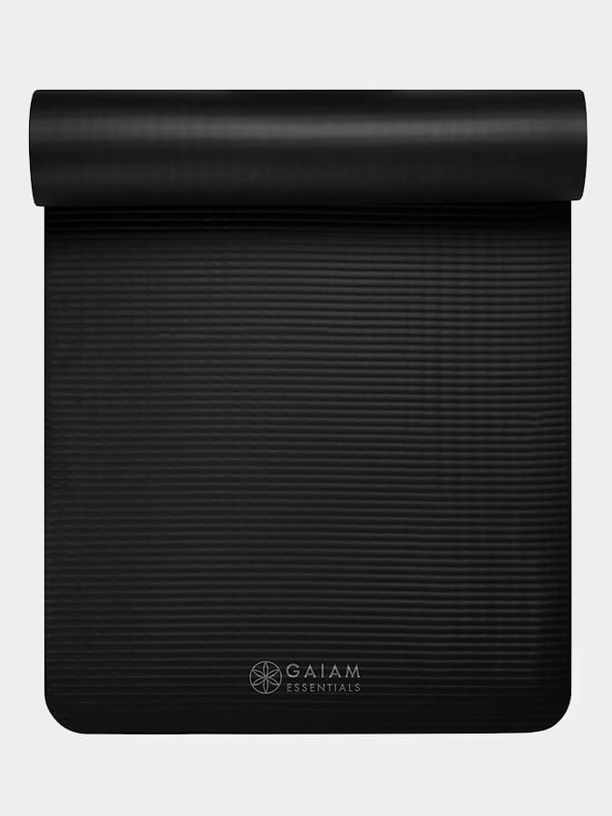 Premium Gaiam Essential Fitness Yoga Mat - 10mm Thick, Non-Slip, Eco-Friendly for Home & Studio Workouts - Perfect for Yoga, Pilates, and Meditation Exercises
