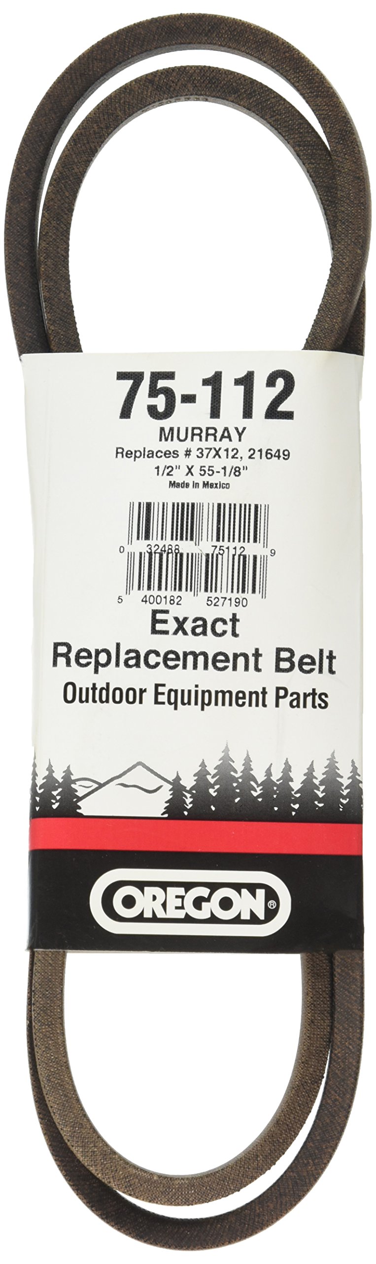 Oregon 75-112 Replacement Lawn Mower Blade Belt for Murray 37x12MA - Compatible with Riding Mowers & Tractors, Durable Fit for Outdoor Yard Maintenance