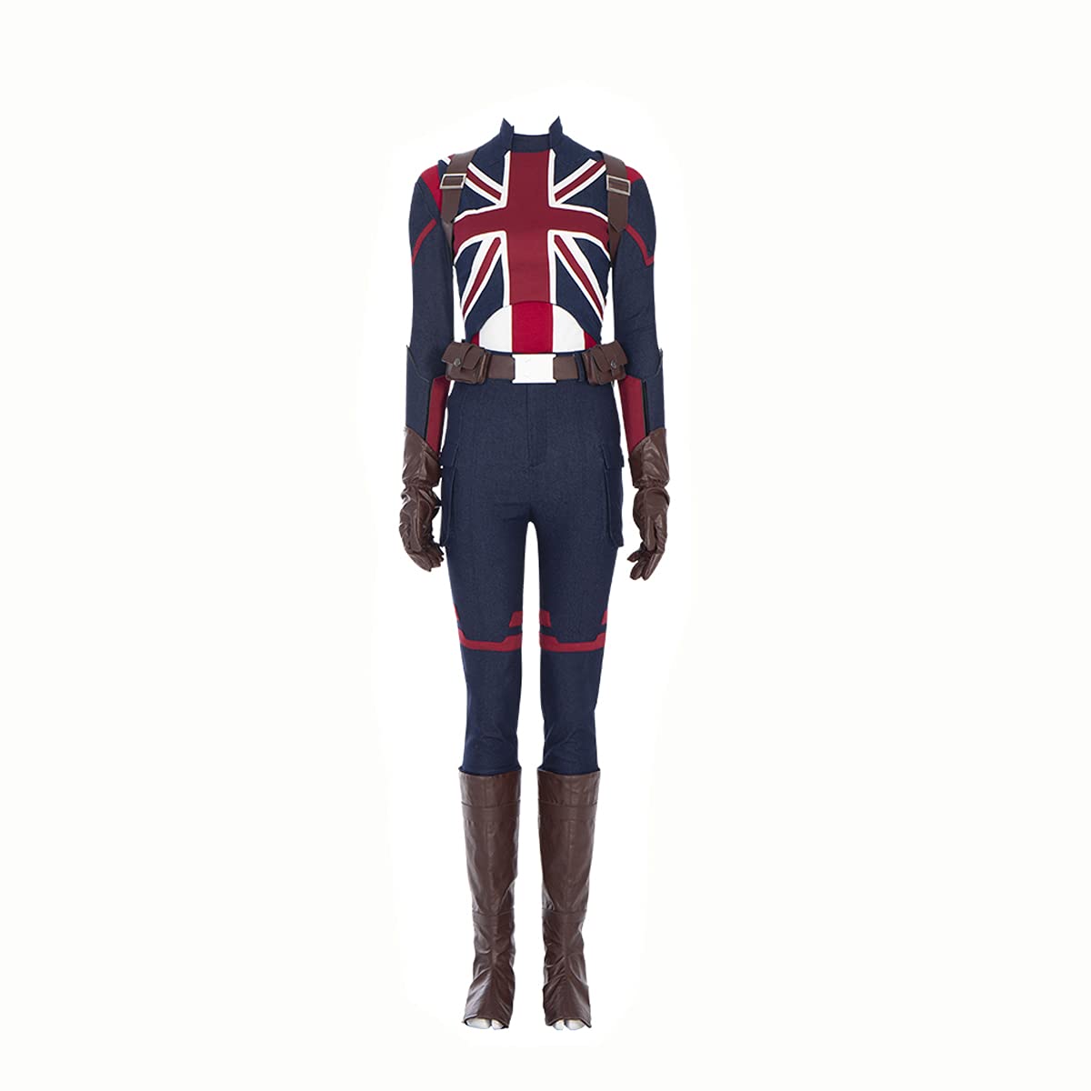 Captain Carter Cosplay Costume Outfit - Full Set for Halloween, Comic Con & Role-Playing | Marvel What If Inspired Superhero Suit for Women & Girls | Perfect for Cosplay Events, Halloween Parties & Comic Book Conventions