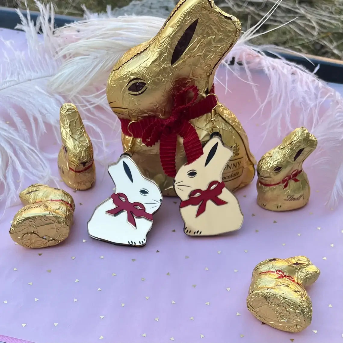 Easter Chocolate Bunny Earrings - Cute Bunny Rabbit Jewelry for Women - Perfect for Easter Gifts, Spring Parties & Holiday Festivities