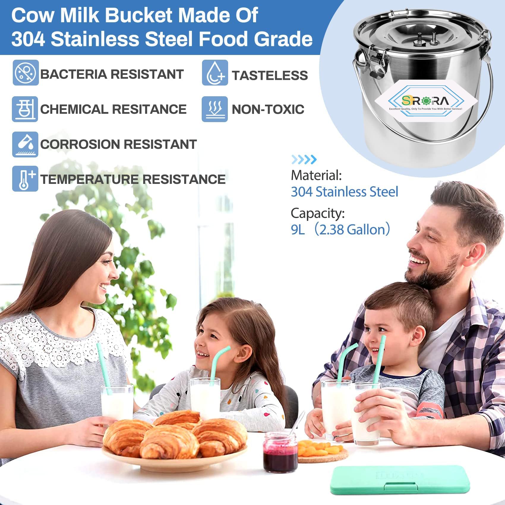 9L Electric Cow Milking Machine with Rechargeable Battery - Adjustable Pulse Vacuum & Individual Pulsation for Udder Protection - Portable Dairy Milking Equipment for Small Farms & Homesteads - Perfect for Daily Milking, Cattle Shows & Emergency Use
