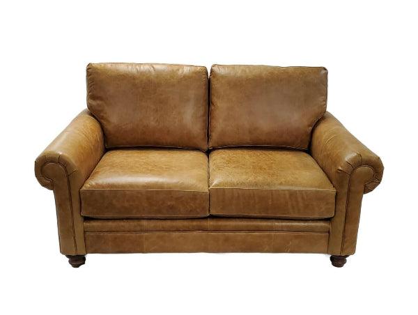 Premium Bermuda Desert Camel Loveseat Leather Sofa 7670L - Luxurious Genuine Leather Two-Seater for Living Room, Lounge & Office