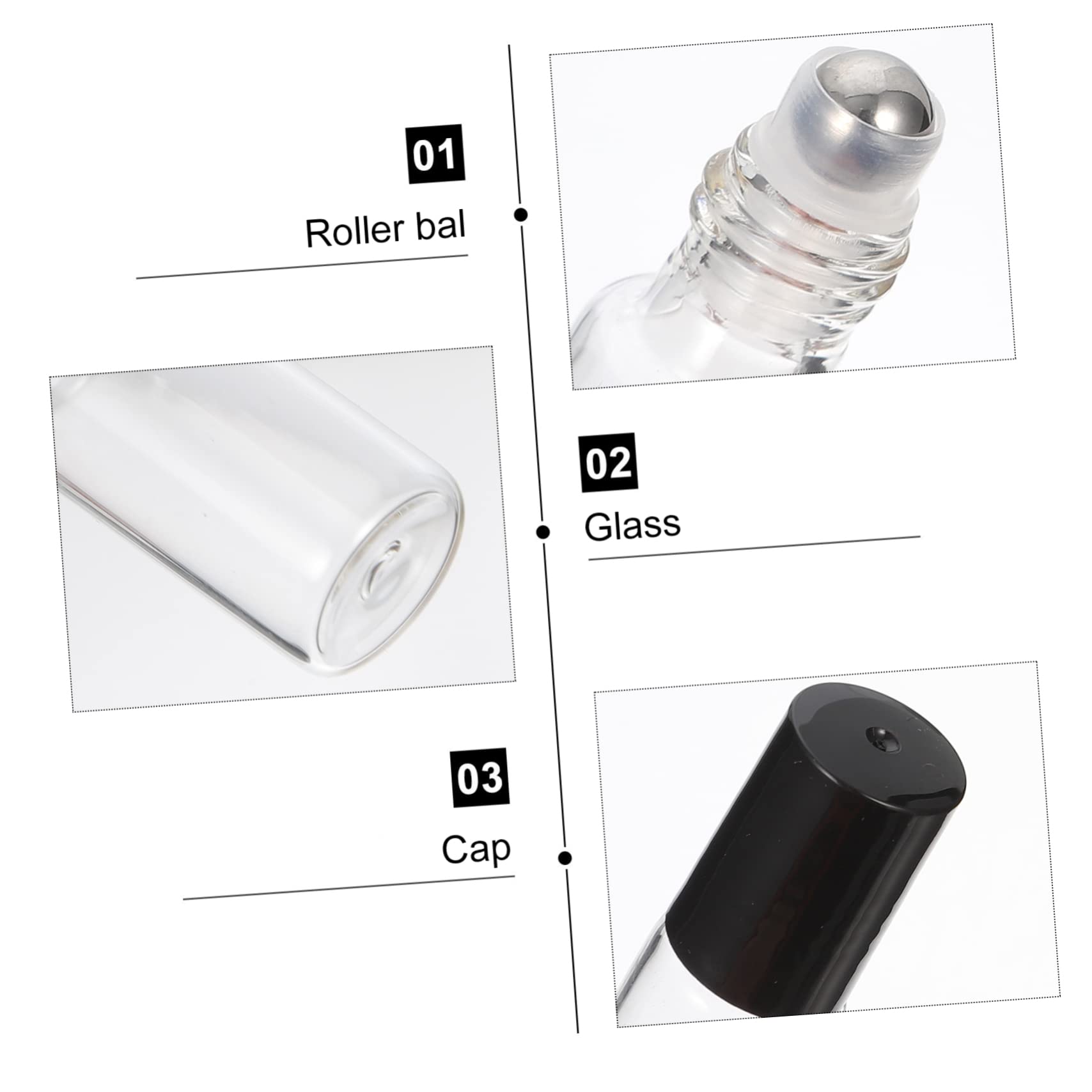 FOMIYES 10 Pack Essential Oil Roller Bottles - Portable Glass Roll-On Bottles for Aromatherapy, Travel, Skincare & DIY Beauty - Perfect for Toiletries, Makeup & Essential Oil Blending on the Go