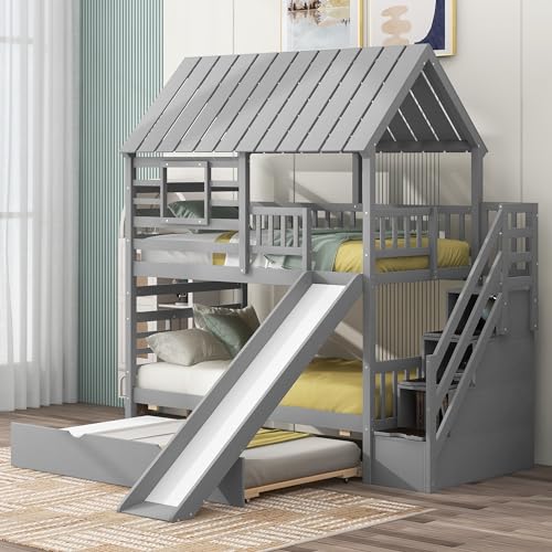 Grey With Trundle and Stairs
