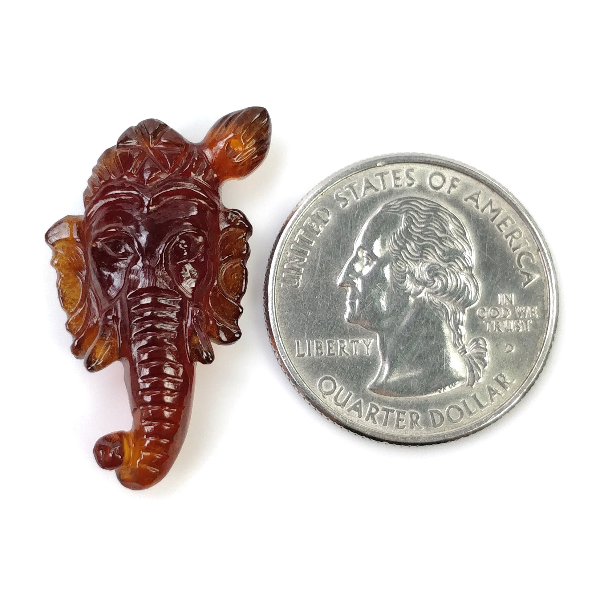 Natural Hessonite Garnet Gemstone Carving - 26.60cts Untreated Hand Carved Lord Ganesha 30x16mm | Spiritual Gift, Meditation Aid & Home Decor | Video Included