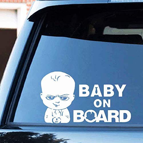 Funny Baby On Board Car Sticker - USSR Themed Auto Decal for Cars & Vehicles (White) | Perfect for Parents, Joke Lovers & Vintage Car Enthusiasts