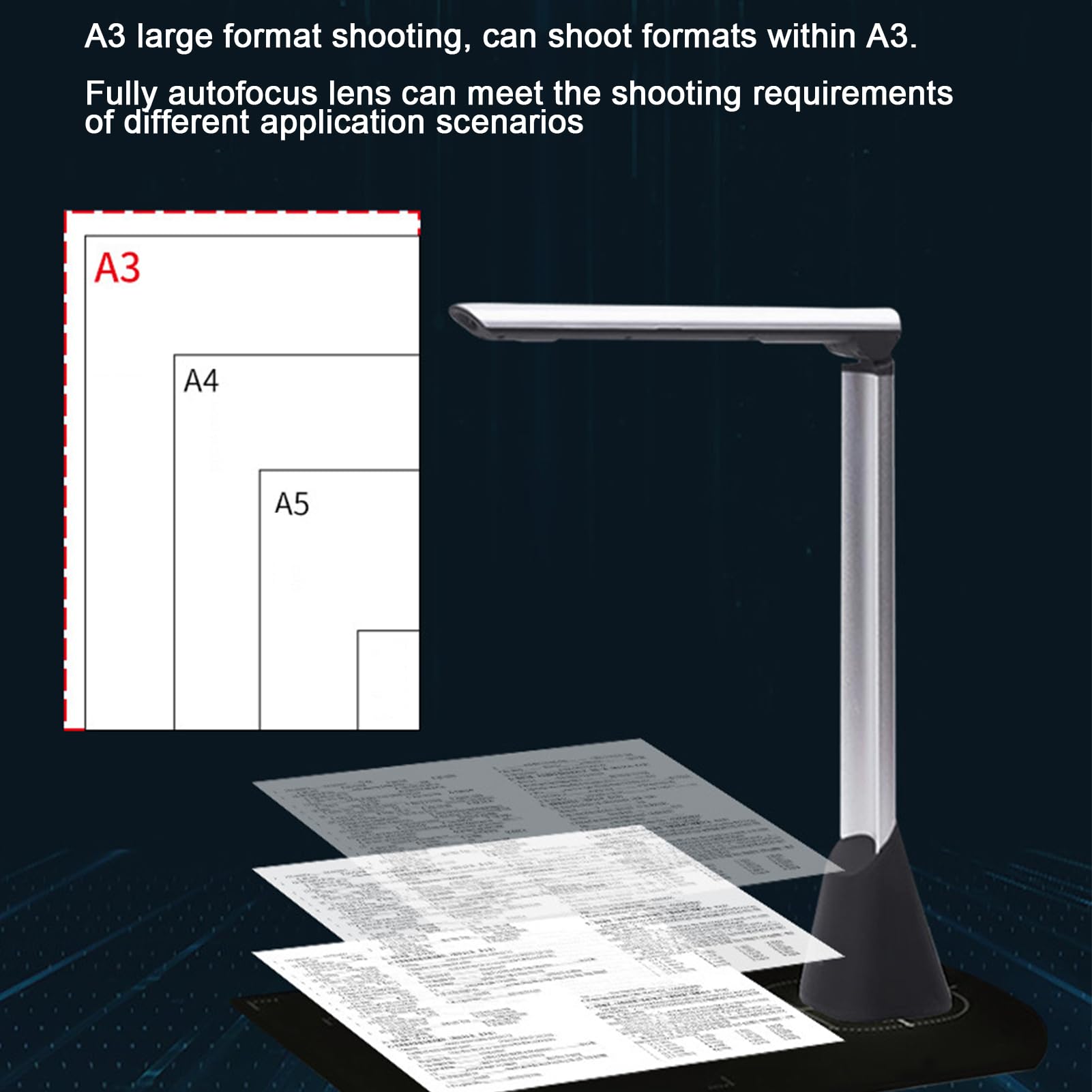 13MP High-Speed A3 Document Scanner with OCR - USB Portable Scanner for Windows & Mac - Perfect for Office, Home & School Document Digitization