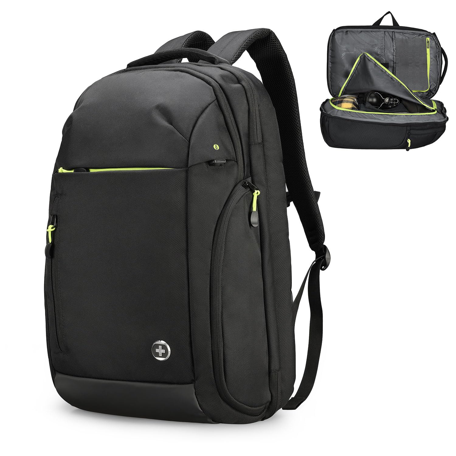 Swissdigital Men's 17 Inch Laptop Travel Backpack with USB Charging Port, Anti-Theft Business Backpack with RFID Protection - Perfect for Commuting, Air Travel & Work Essentials
