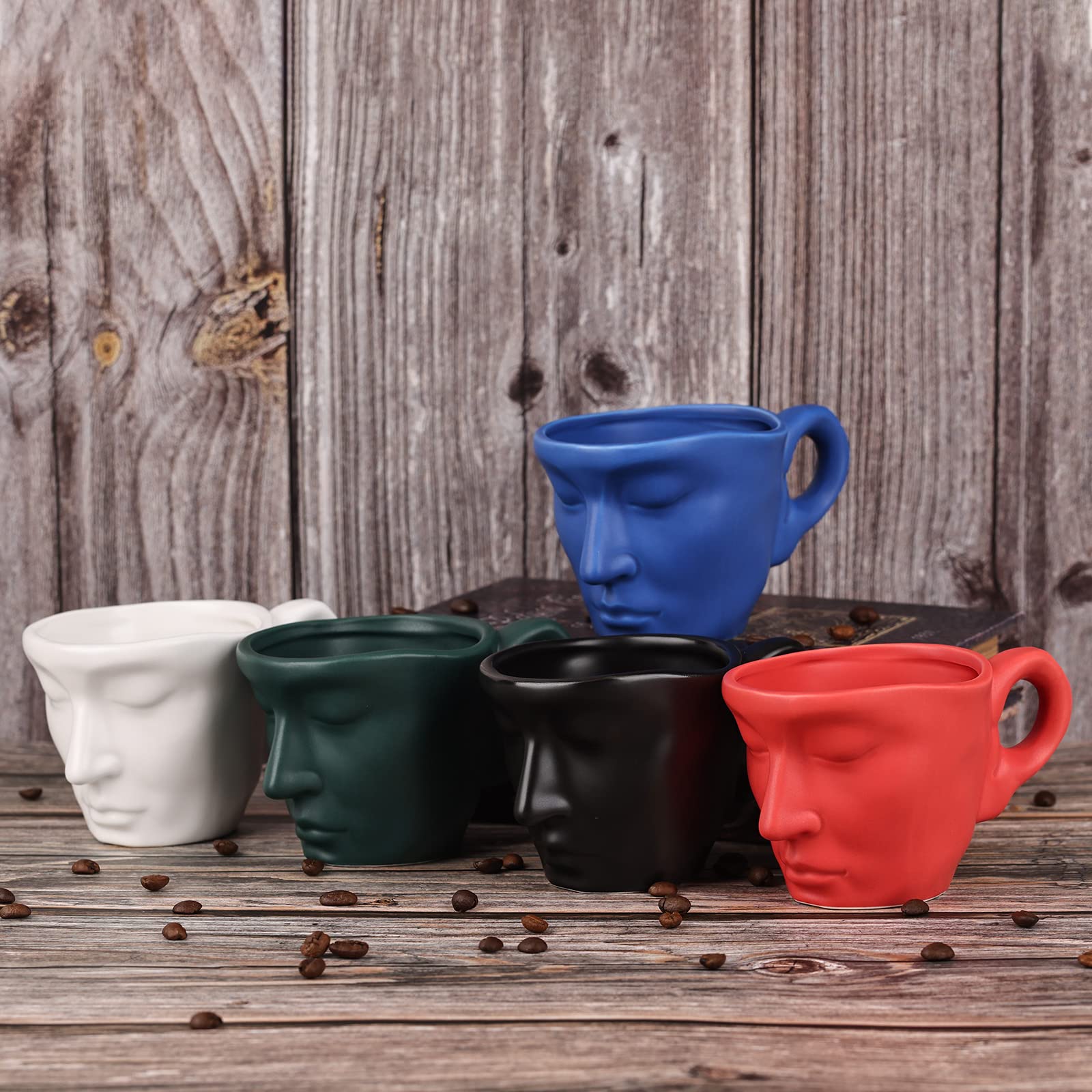 Black Ceramic Coffee Cup Set with Spoon - 8.5oz Kissing Mug for Valentine's Day & Anniversaries - Perfect Romantic Gift