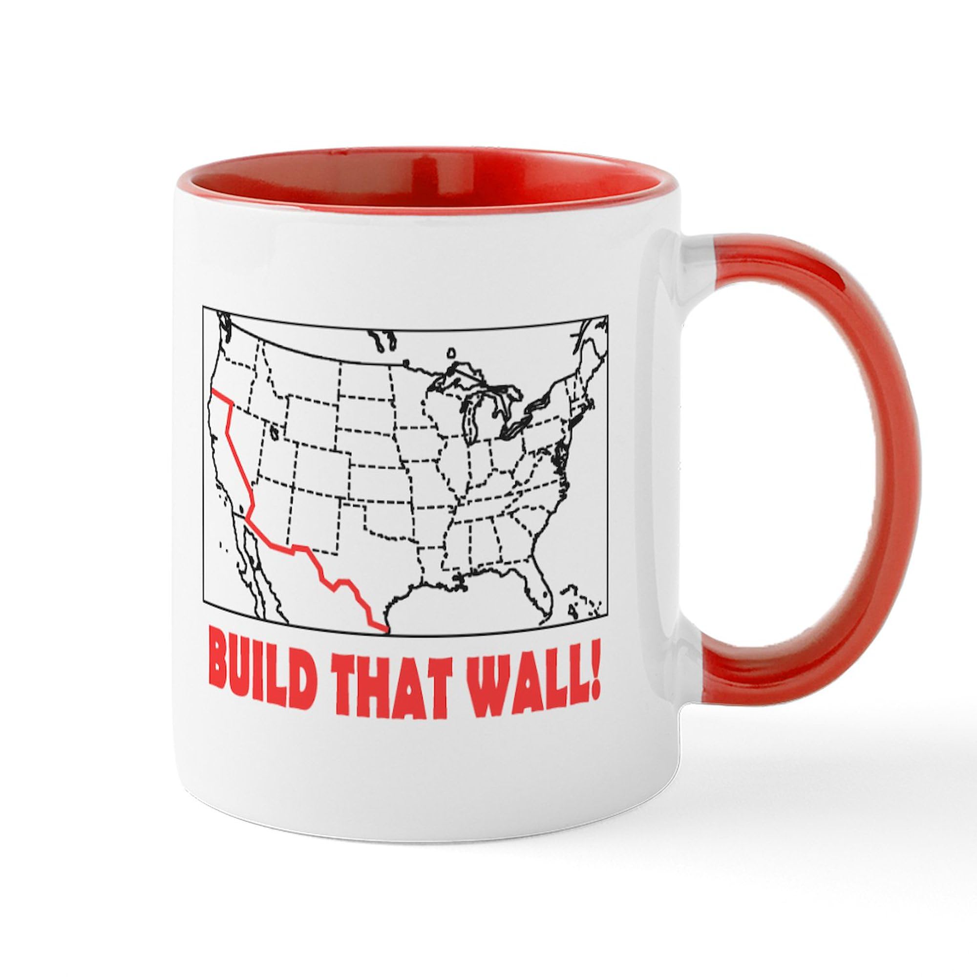 Build That Wall 11 oz (325 ml) Ceramic Coffee Mug - Funny Political Novelty Gift for Tea & Coffee Lovers - Perfect for Office, Home, or Gag Gifts