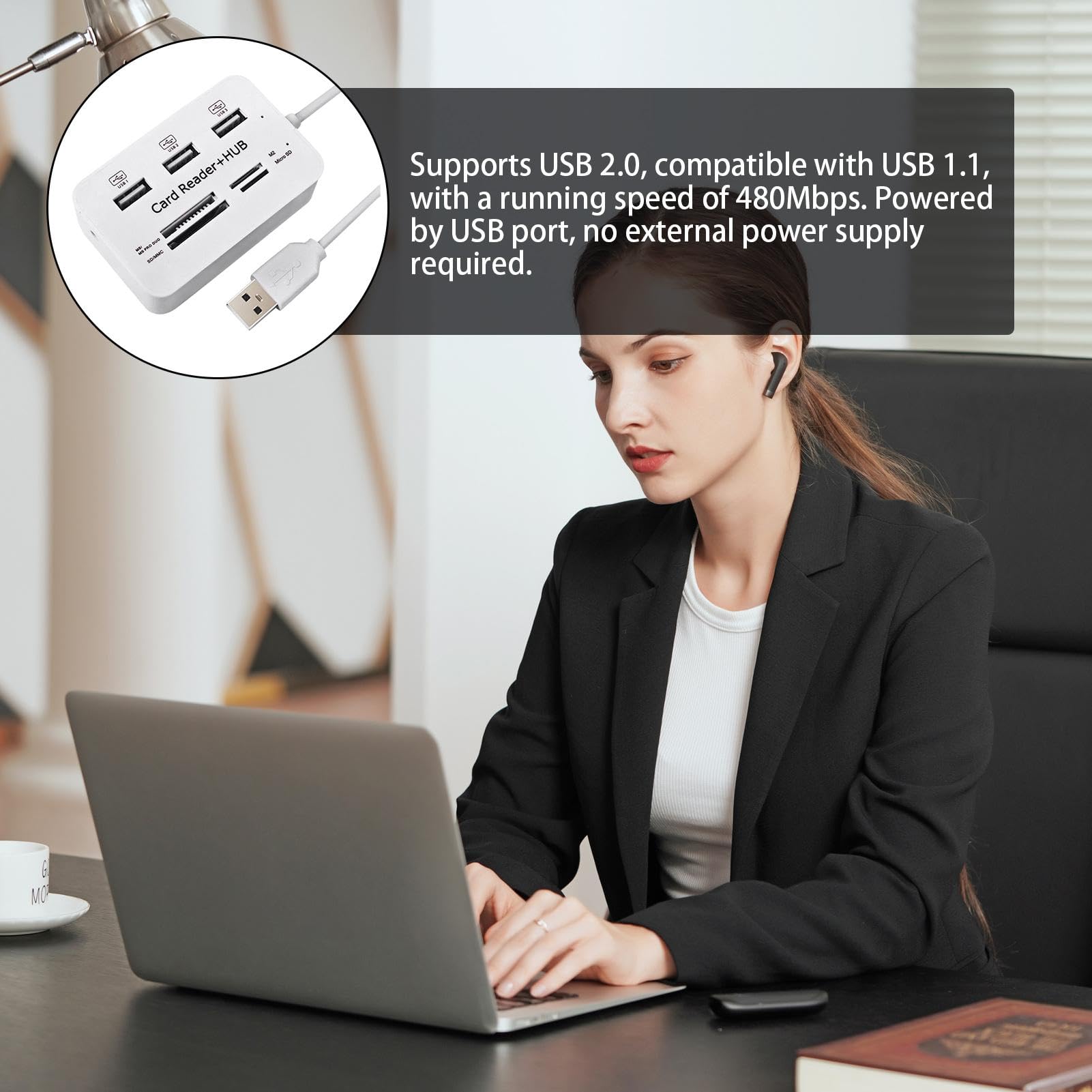 7-in-1 USB C Hub with 4K HDMI, 3 USB Ports, SD/TF Card Reader - Portable Laptop Docking Station for MacBook Pro/Air, Dell, HP - Perfect for Home Office, Travel & Video Conferencing