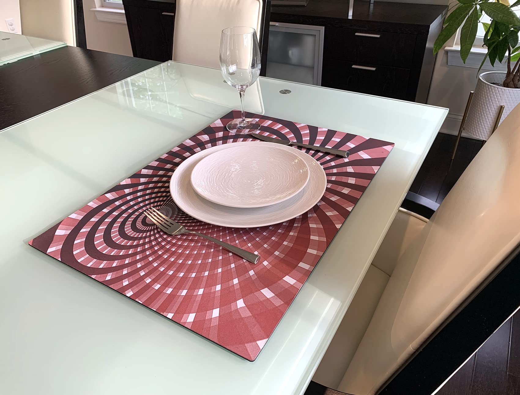 3D Rose Steampunk Heart Clocks and Gears Desk Pad Place Mats - Non-Slip Rubber Backing, Heat Resistant, Set of 4 - Perfect for Dining Table, Office Desk, and Home Decor (dpd-256361-1)