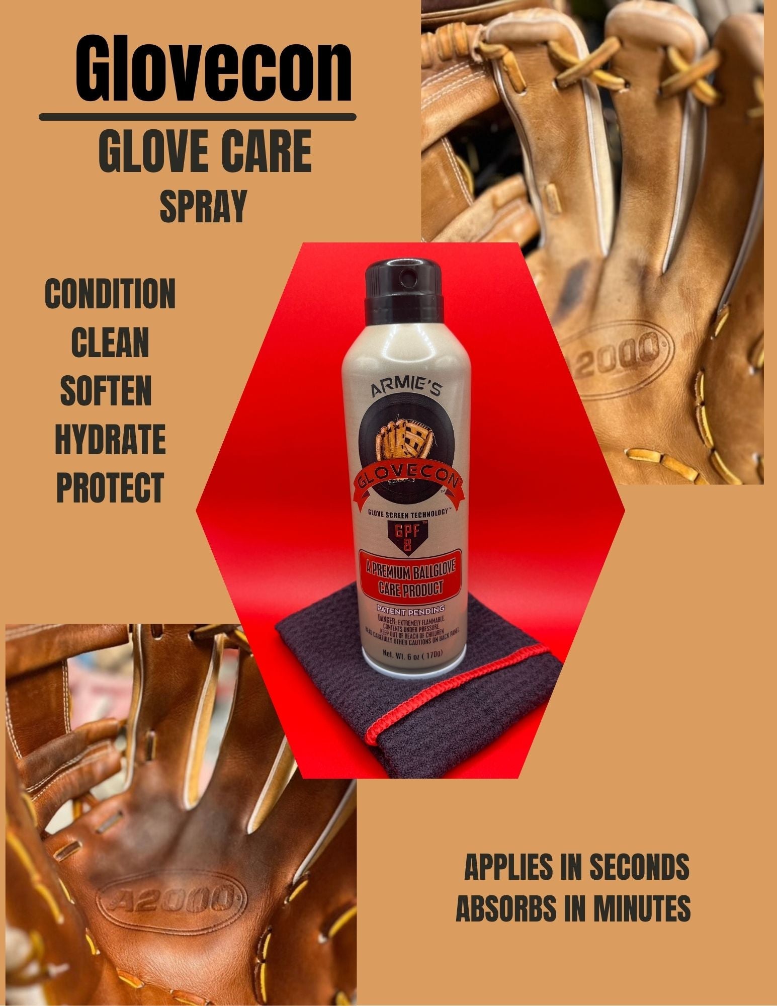 Premium Glove Conditioner & Break-In Oil for Baseball & Softball Gloves – Extends Leather Life, Enhances Grip & Flexibility – Ideal for Game Day & Practice