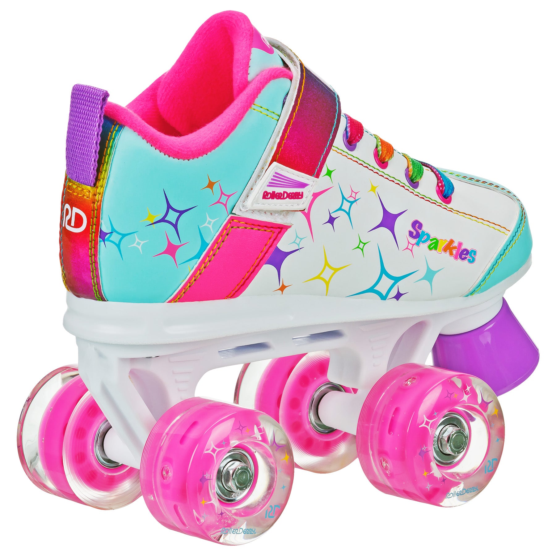 Sparkles LED Light Up Roller Skates for Girls - Glow in The Dark Wheels, Adjustable Sizes, Perfect for Birthday Gifts & Outdoor Fun
