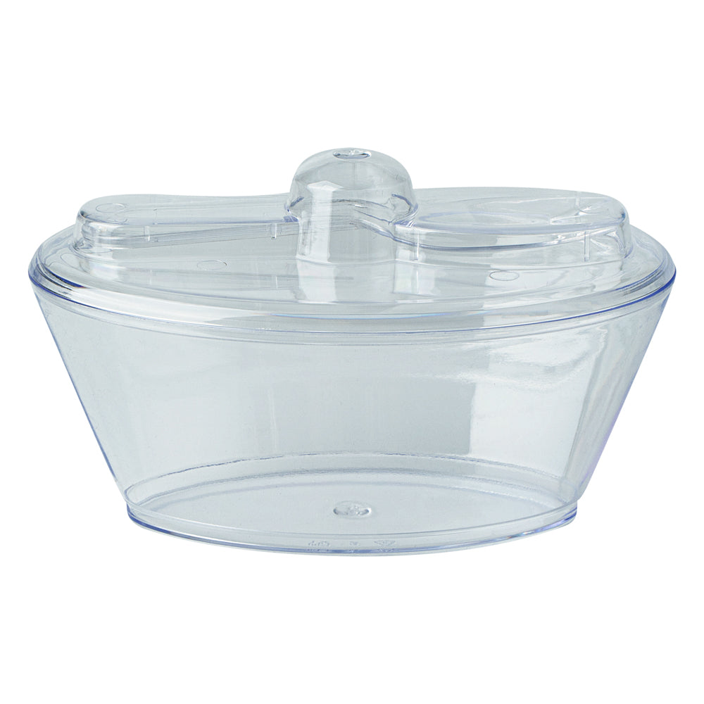 4 oz Oval Clear Plastic Deli Containers with Spork in Lid - 4.5
