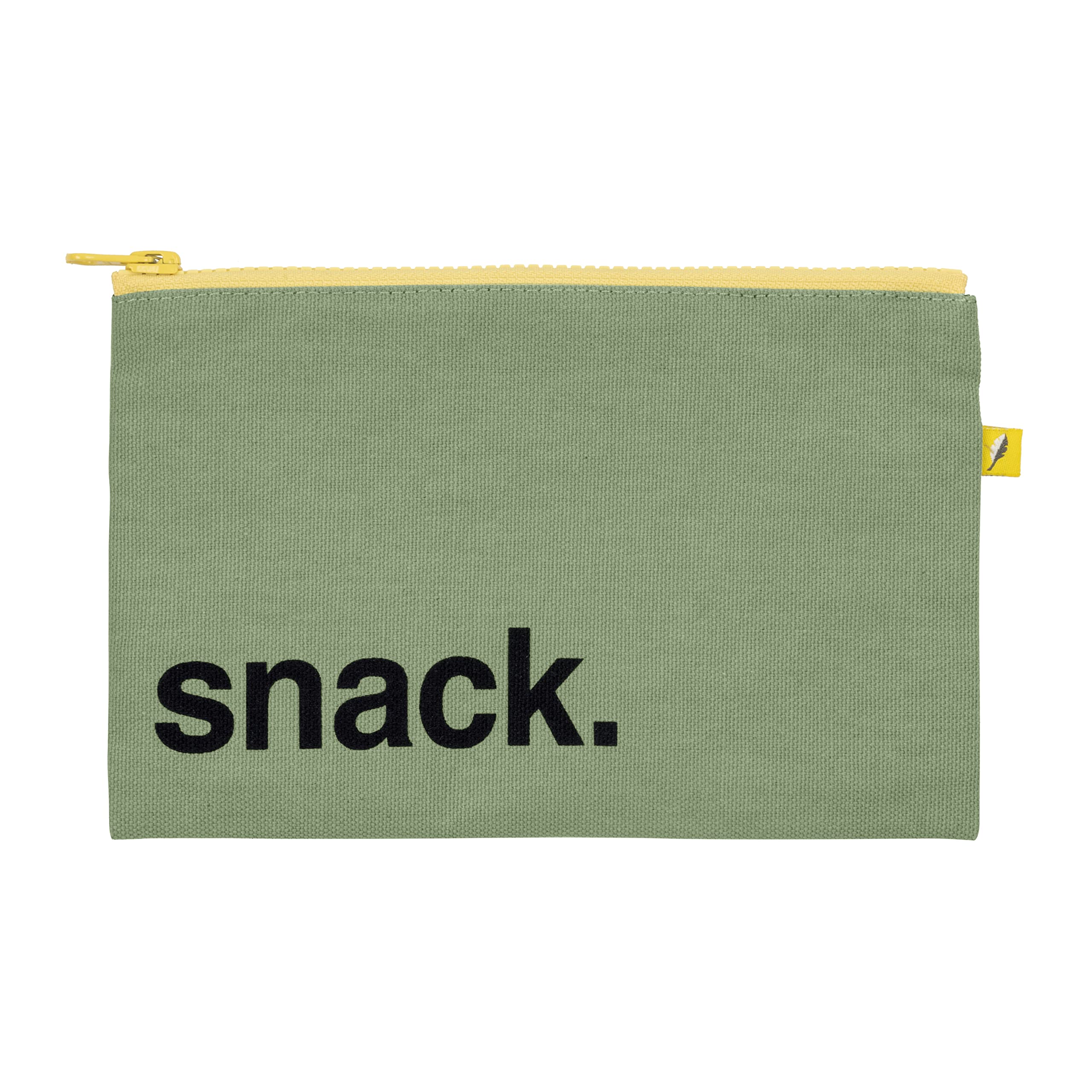 Fluf Zip Snack Bag - Reusable Food Storage Bags for Snacks, Sandwiches & Lunch | Eco-Friendly Organic & Recycled Materials | BPA-Free & Food Safe | Machine Washable (Moss Green) | Perfect for School, Work, Picnics & Travel