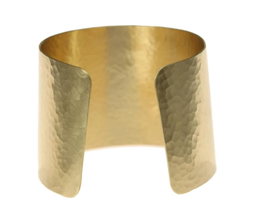 Matte Finished Hammered Nu Gold Brass Cuff Bracelet - Elegant Boho Jewelry for Women, Perfect for Casual Wear & Special Occasions