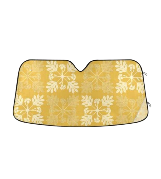 Puakenikeni Quilt Windshield Sun Shade for Car - UV Protection & Heat Blocking for Parking & Travel Use
