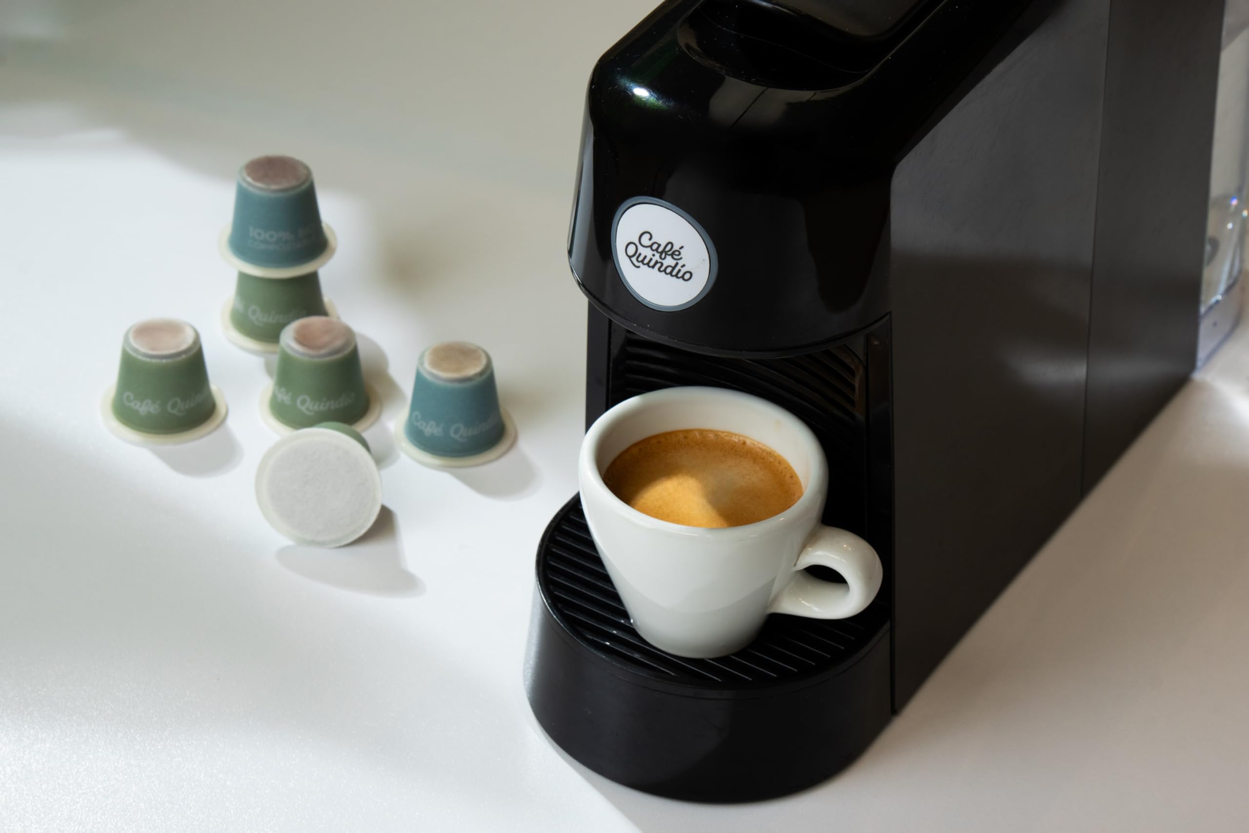 Eco-Friendly Cafe Quindio Compostable Coffee Pods - Compatible with Nespresso Original Machines | Gourmet Arabica Blend | 25 Biodegradable Pods per Bag | Perfect for Home, Office & Sustainable Coffee Lovers