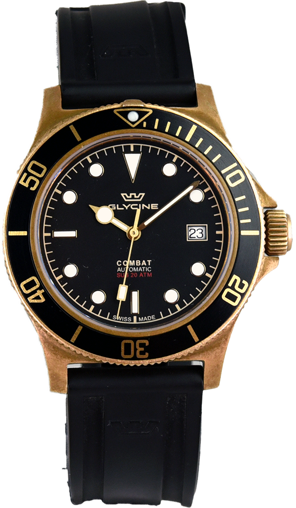 Glycine Combat Sub 42mm Bronze GL0322 Automatic Watch - Vintage Pre-Owned Diver's Timepiece for Men | Perfect for Scuba Diving, Water Sports & Everyday Wear