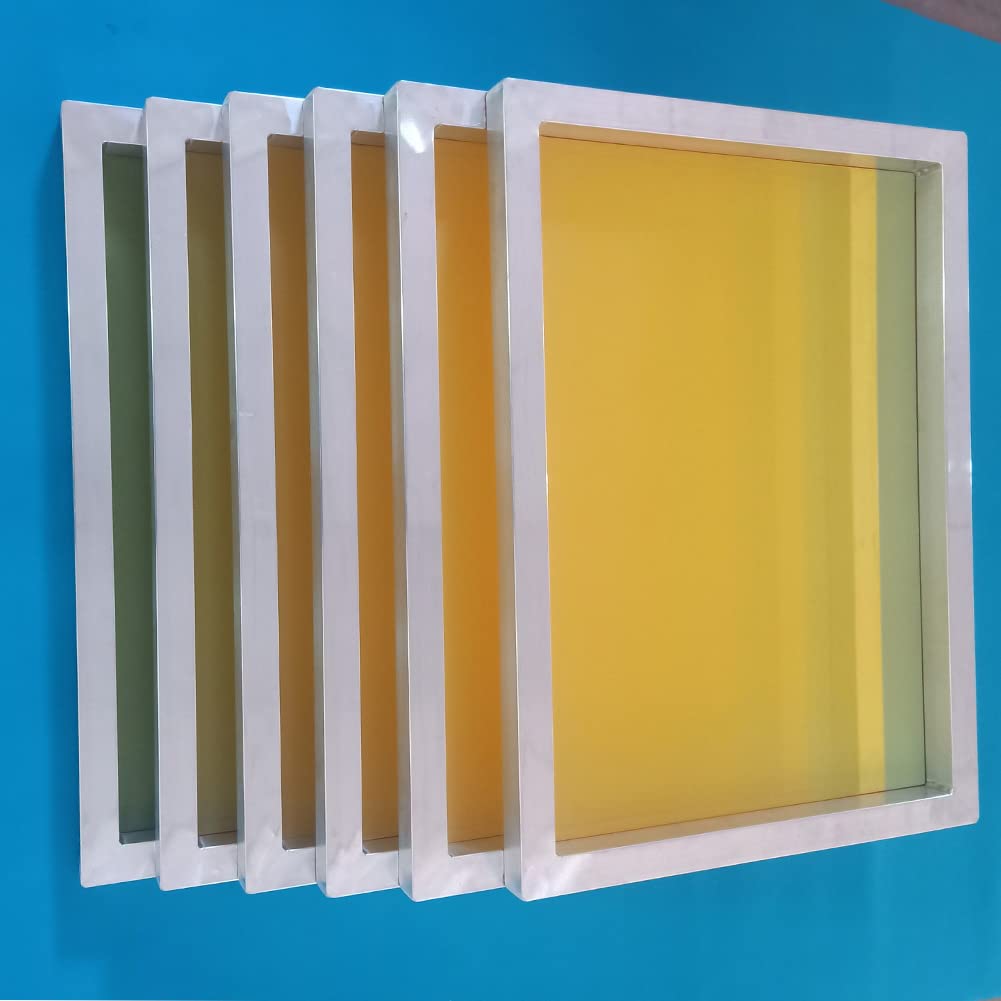 10 Pack 9x14 Inch Aluminum Screen Printing Frames with 305 Yellow Mesh - Professional Silk Screen Printing Supplies for T-Shirts, Posters & DIY Crafts