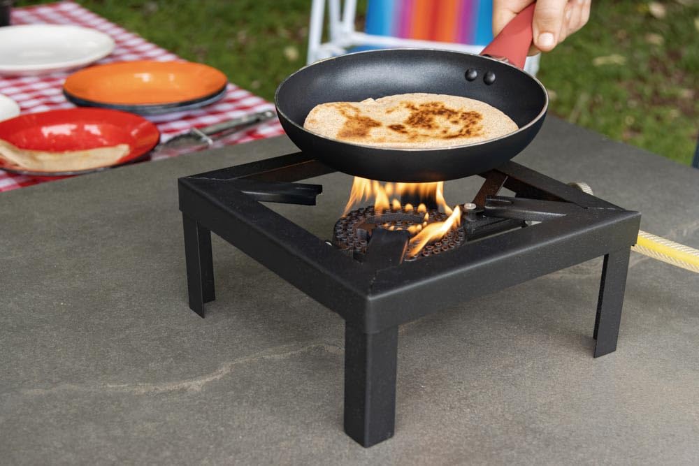 Portable 1-Burner Industrial Gas Stove - Lightweight Steel Construction for Camping, Outdoor Cooking & Emergency Use