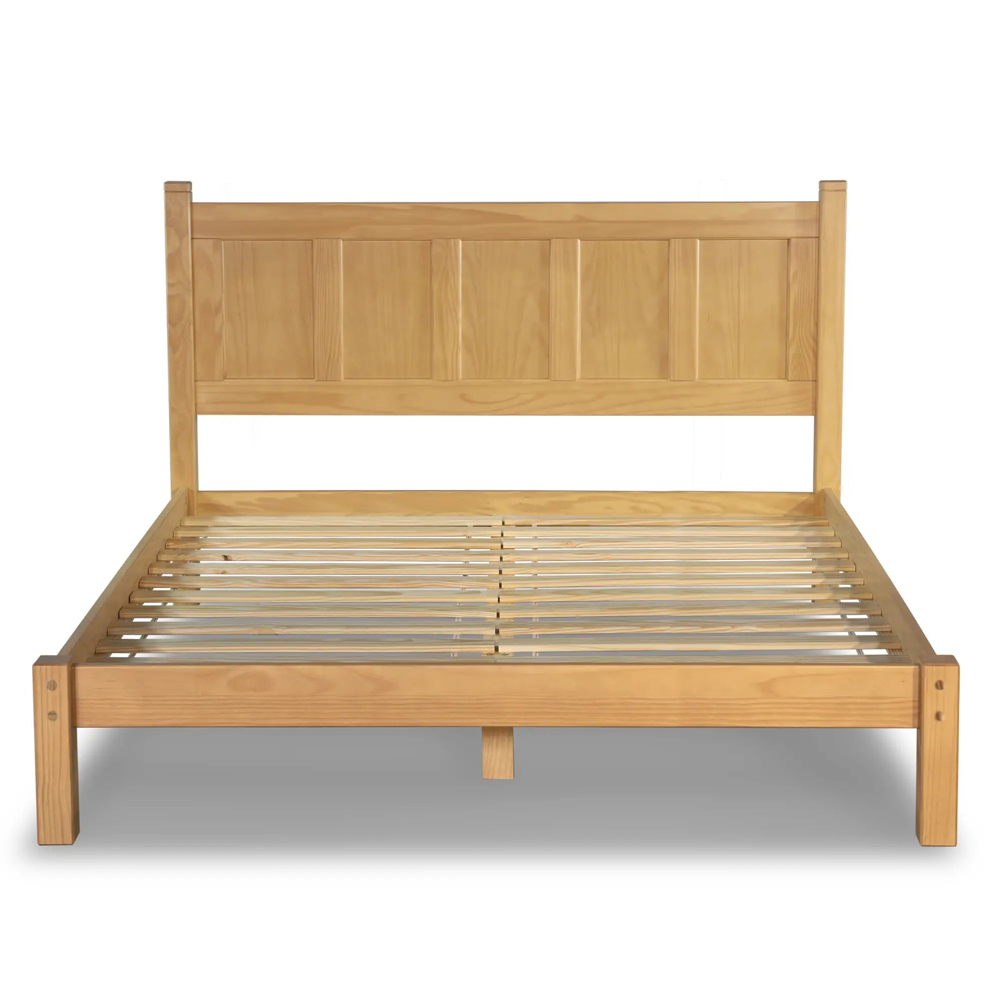 Shaker Panel Platform Bed Frame - Solid Wood Queen Size Bed with Storage, Modern Minimalist Design for Bedroom - Perfect for Small Spaces, Guest Rooms & Apartments