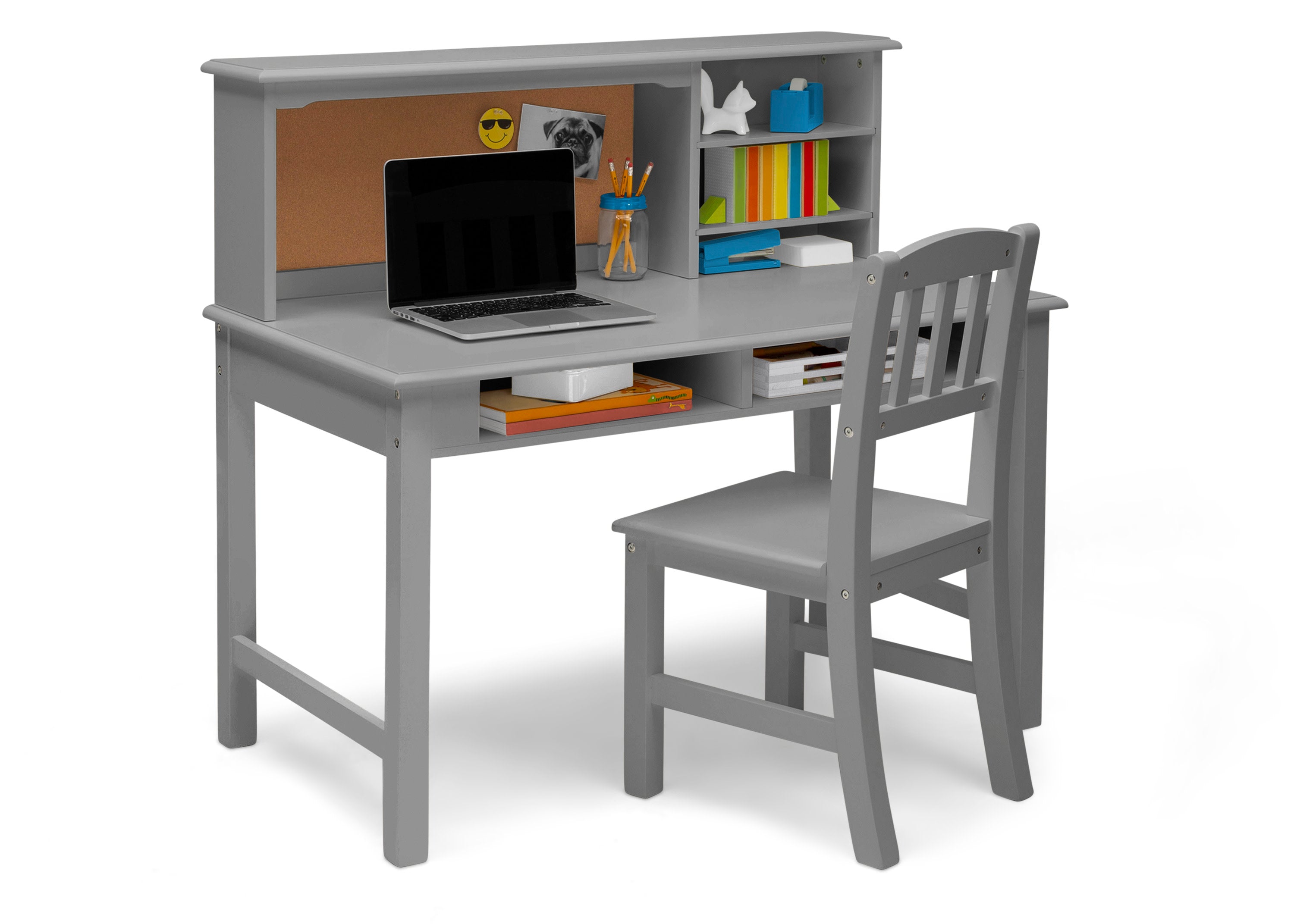Stylish Wooden Study Desk with Hutch & Chair Set for Teens - Perfect for Homework, Online Learning & Bedroom Organization