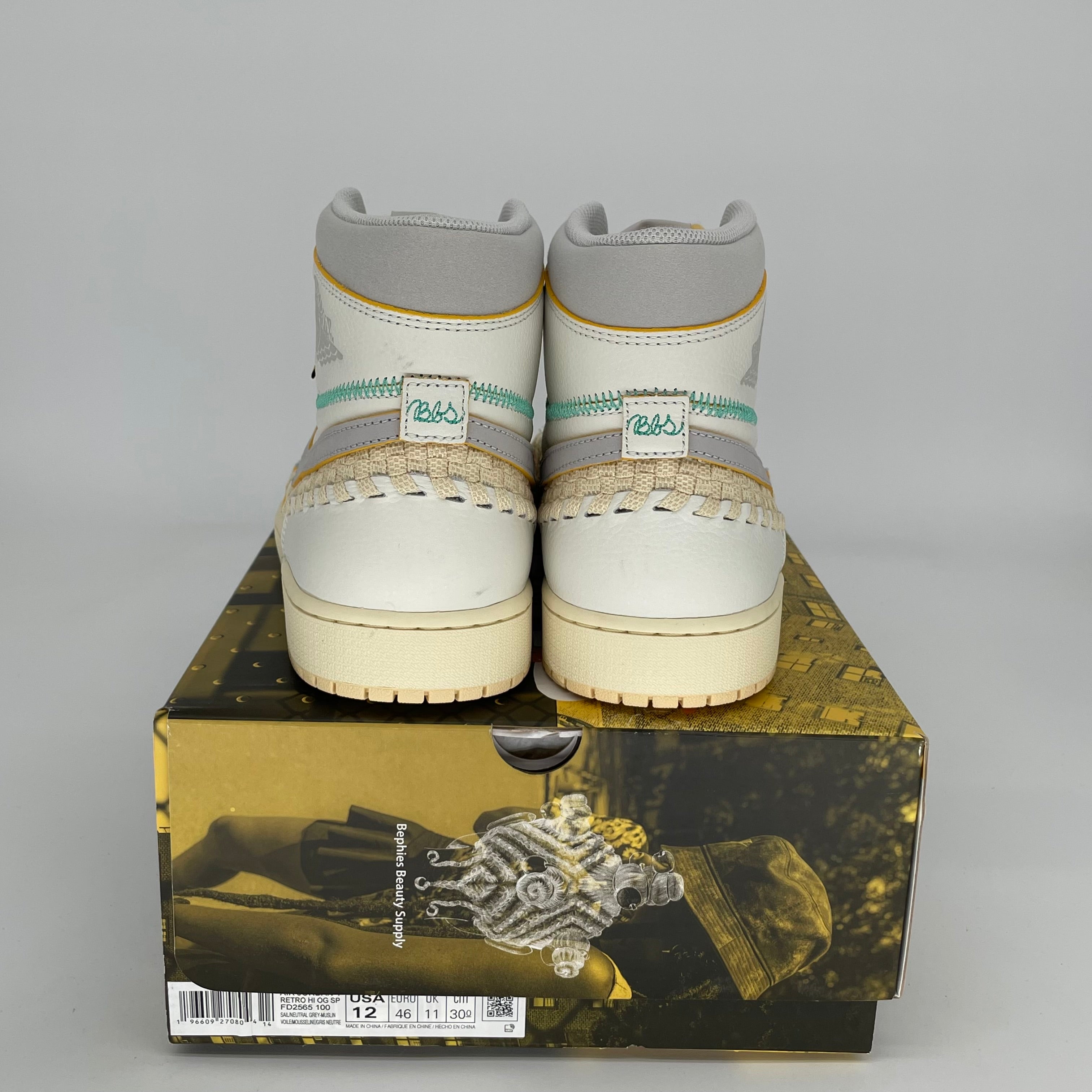 Original Air Jordan 1 Retro High Union LA 'Black Toe' Men's Basketball Shoes - Size 12 (FD2565-100) - Limited Edition Sneakers for Collectors & Streetwear Fashion