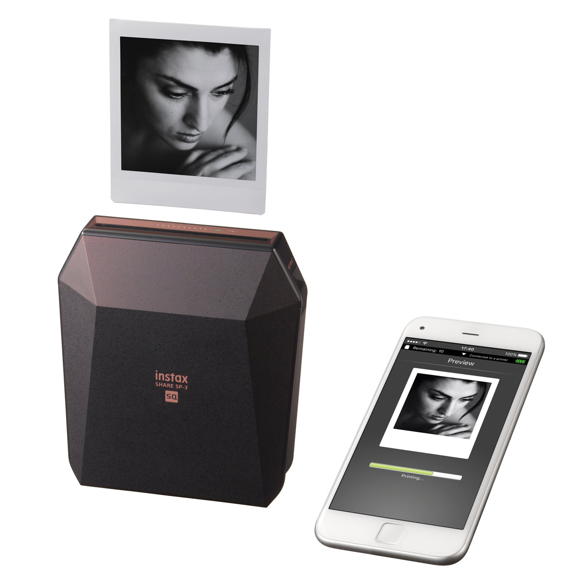 Fujifilm INSTAX Share SP-3 Smartphone Printer - Print Photos Instantly from Phone, Wireless Bluetooth, Compact & Portable (Black) - Perfect for Travel, Parties & Scrapbooking