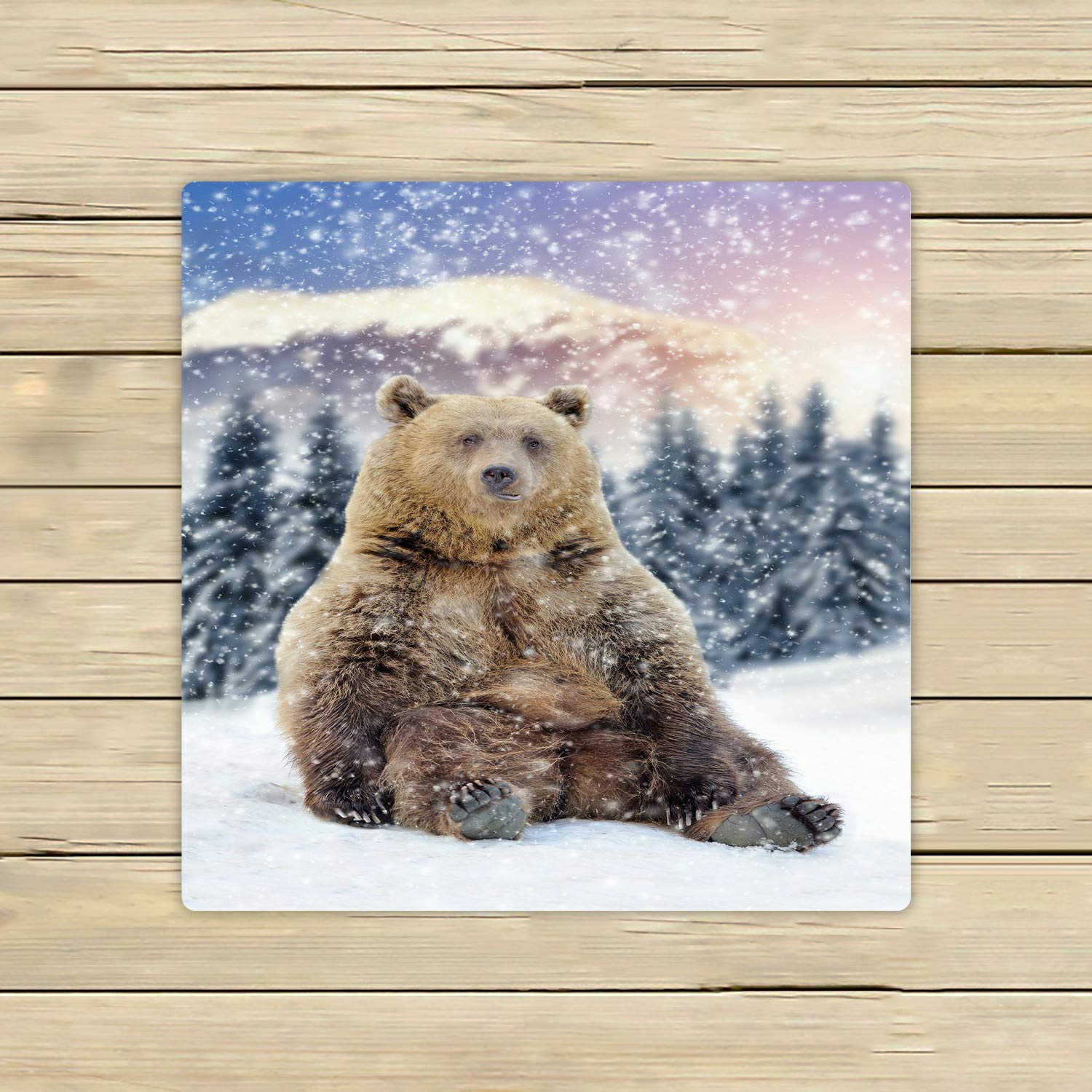 Wild Brown Bear Winter Beach Bath Towel - 13x13 Inch Soft Absorbent Shower Towel for Home, Travel & Outdoor Use | Perfect for Beach Trips, Camping & Spa Days