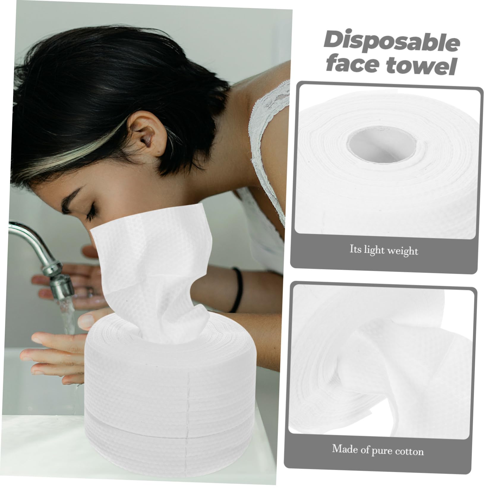 1 Pack Soft Cotton Facial Cleansing Towel - Gentle Makeup Remover & Cosmetic Wipes - Reusable White Face Towel for Daily Skincare & Travel Essentials