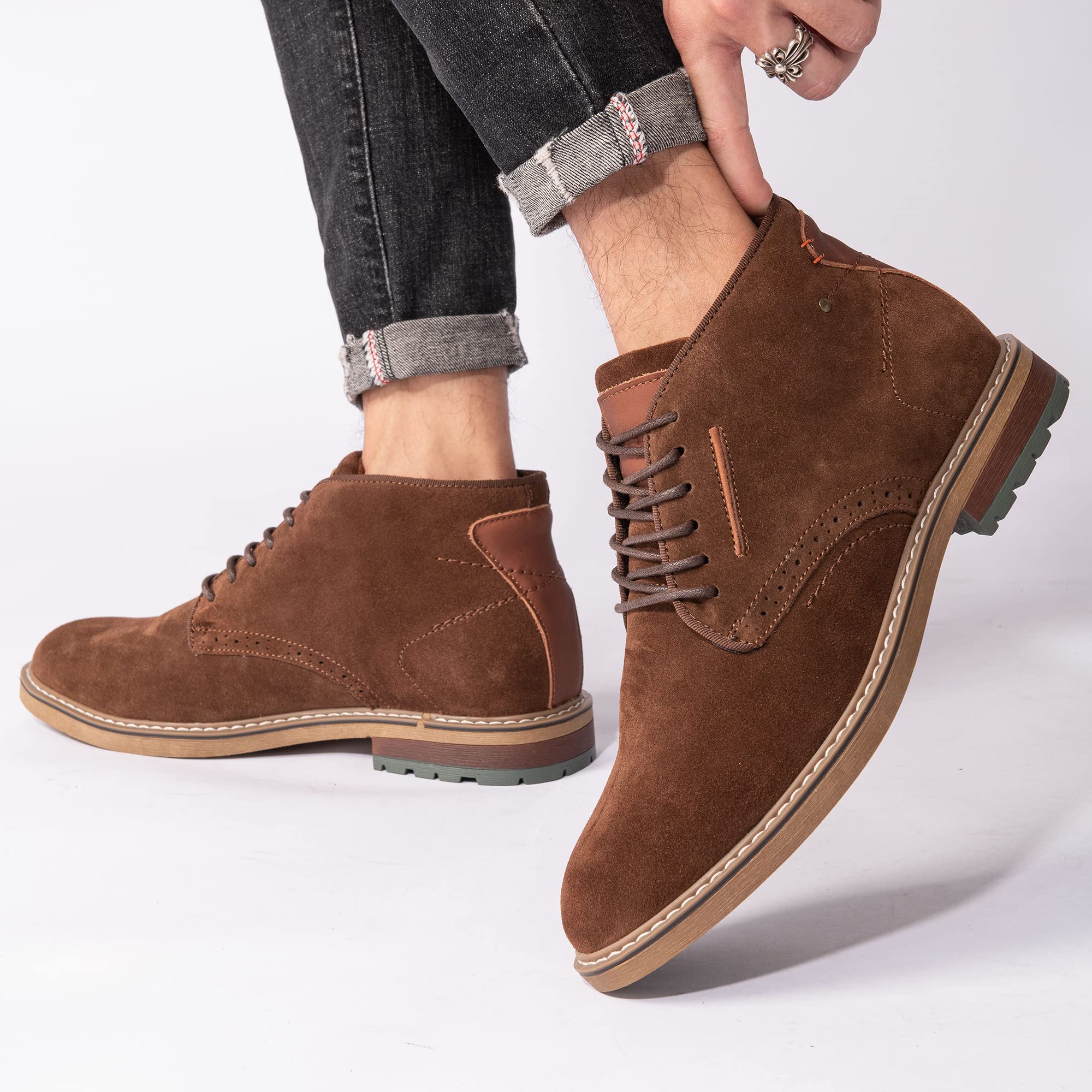 Arkbird Men's Leather Oxford Dress Boots - Stylish & Comfortable Formal Boots for Business, Office & Special Occasions