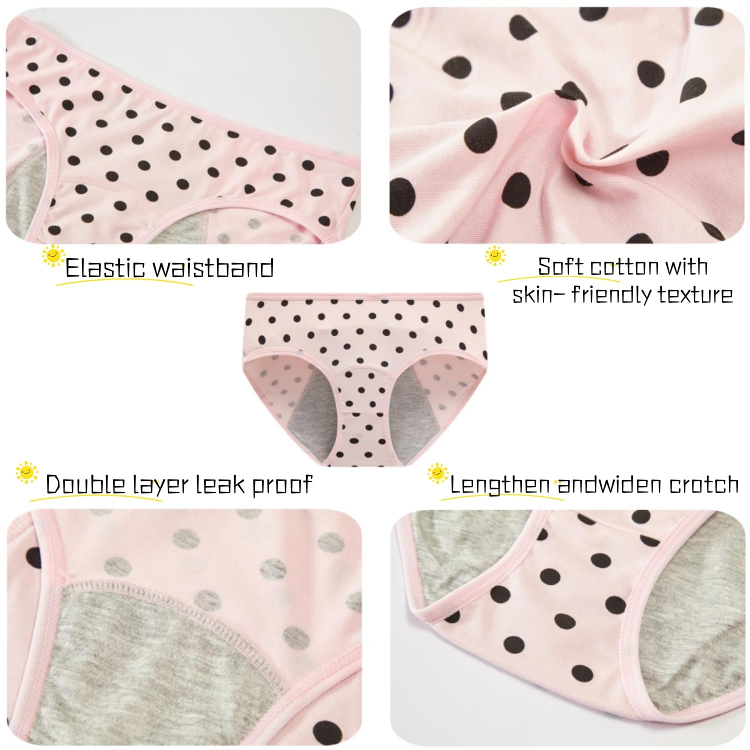 Teen Girls Period Underwear - Soft Cotton Briefs for Teens & Women | Comfortable Daily Wear