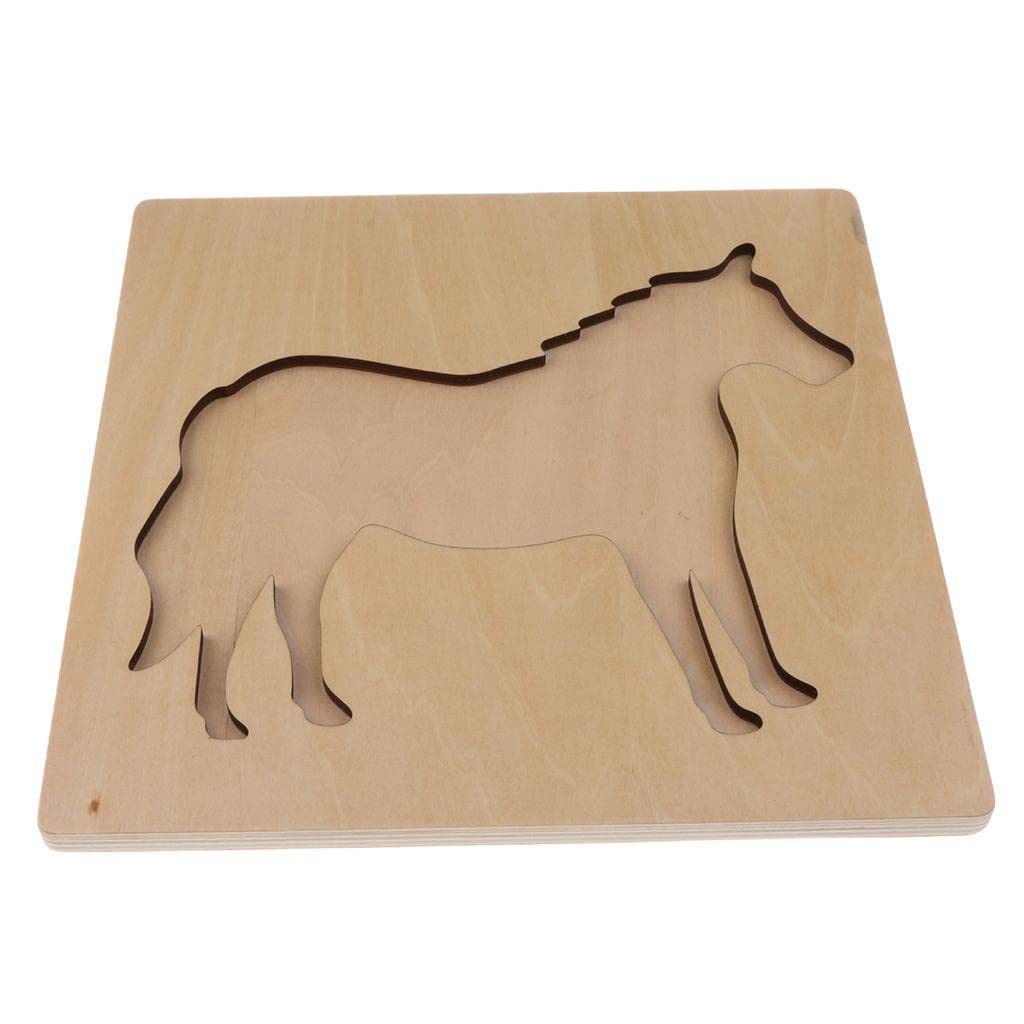 Montessori Wooden Animal Peg Puzzle Toy for Kids - Horse Jigsaw Puzzle, Educational Learning Toy for Toddlers & Preschoolers - Perfect for Classroom, Homeschooling & Pretend Play