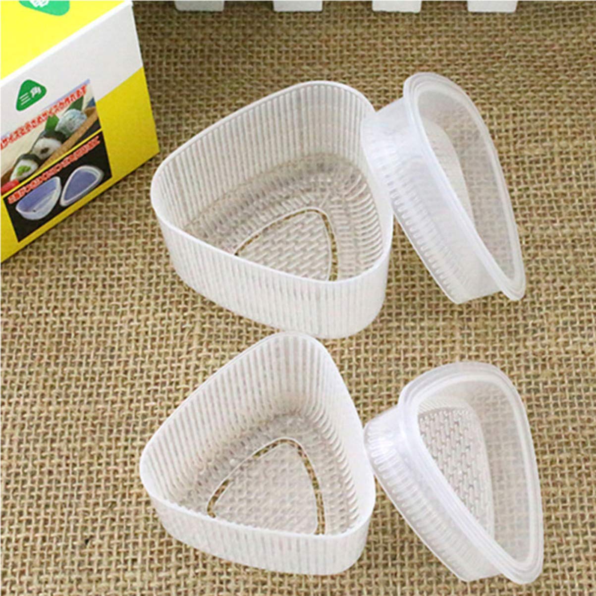 Hemoton 6-Piece Sushi Mold Set - DIY Rice Ball Shaper, Onigiri Maker, Triangle Sushi Press for Kids - Perfect for Bento Boxes, School Lunches & Home Cooking