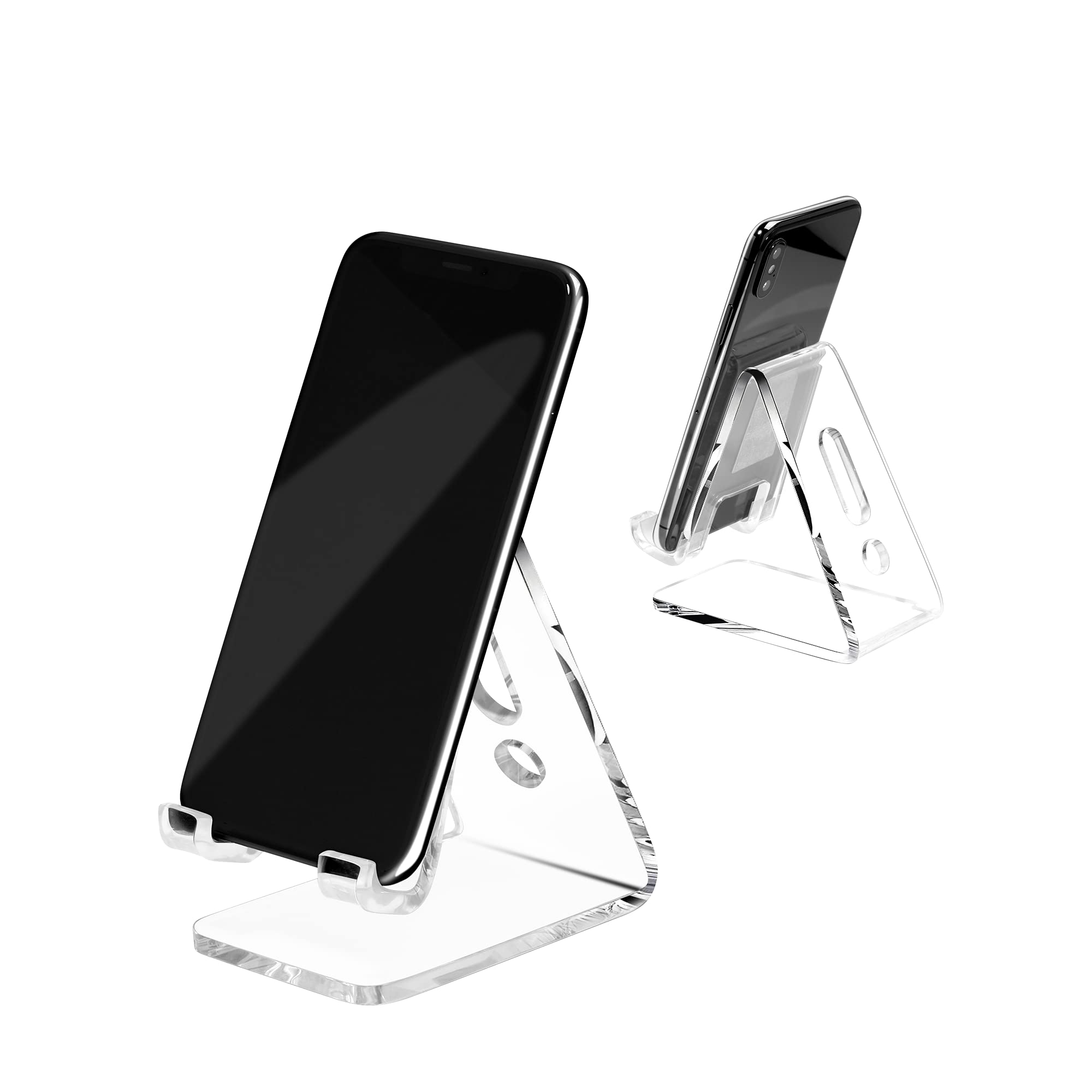 **Premium Acrylic Phone Stand Holder for iPhone 14 Pro/13/11/Xs/X/8/7/6 & Android Smartphones - Universal Desk Stand for Watching Videos, Video Calls & Hands-Free Use**