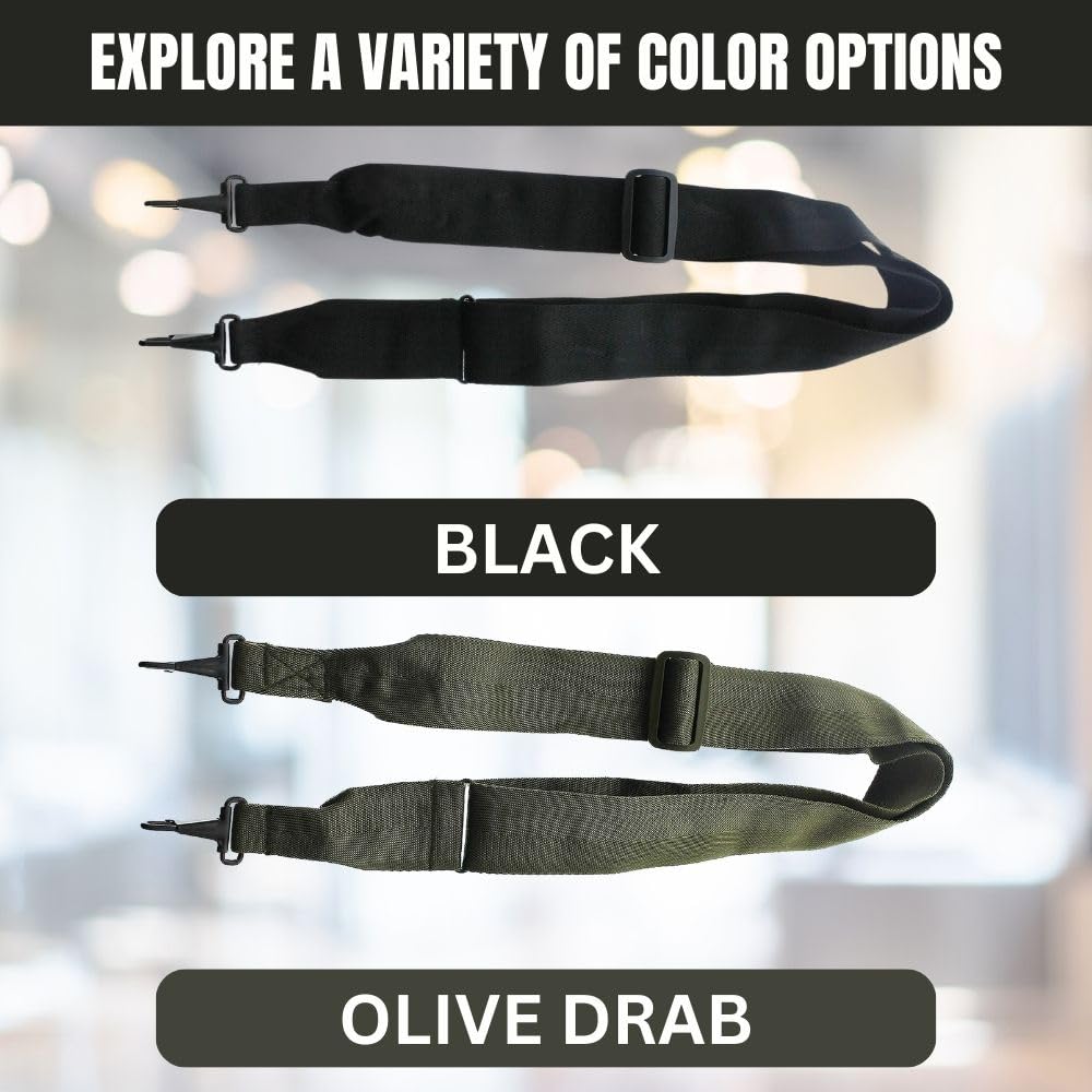 ARMYU Heavy Duty Utility Shoulder Strap - Universal Replacement for Duffel Bags, Luggage & Backpacks (Black/Olive Drab) - Perfect for Travel, Gym & Outdoor Adventures