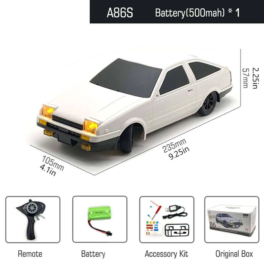 2.4GHz Remote Control RC Truck 1/18 Scale AE86 Fast Rally Car with Reversible Headlights, Anti-Skid & Anti-Fall Design - Ready-to-Run RTR Model for Kids & Adults | Perfect for Off-Road Racing, Backyard Driving, and Christmas Gifts